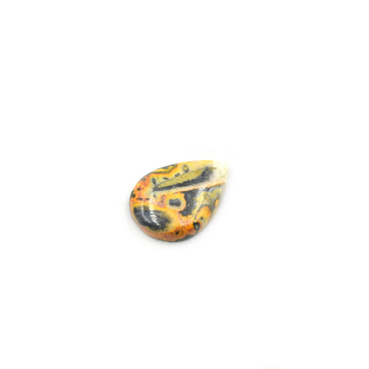 Bumble Bee Jasper Cabochon | Pear Shaped Flat Back Cabochon | 20mm x 29mm - 6mm Dome Height | OOAK Natural Gemstone Cabochon