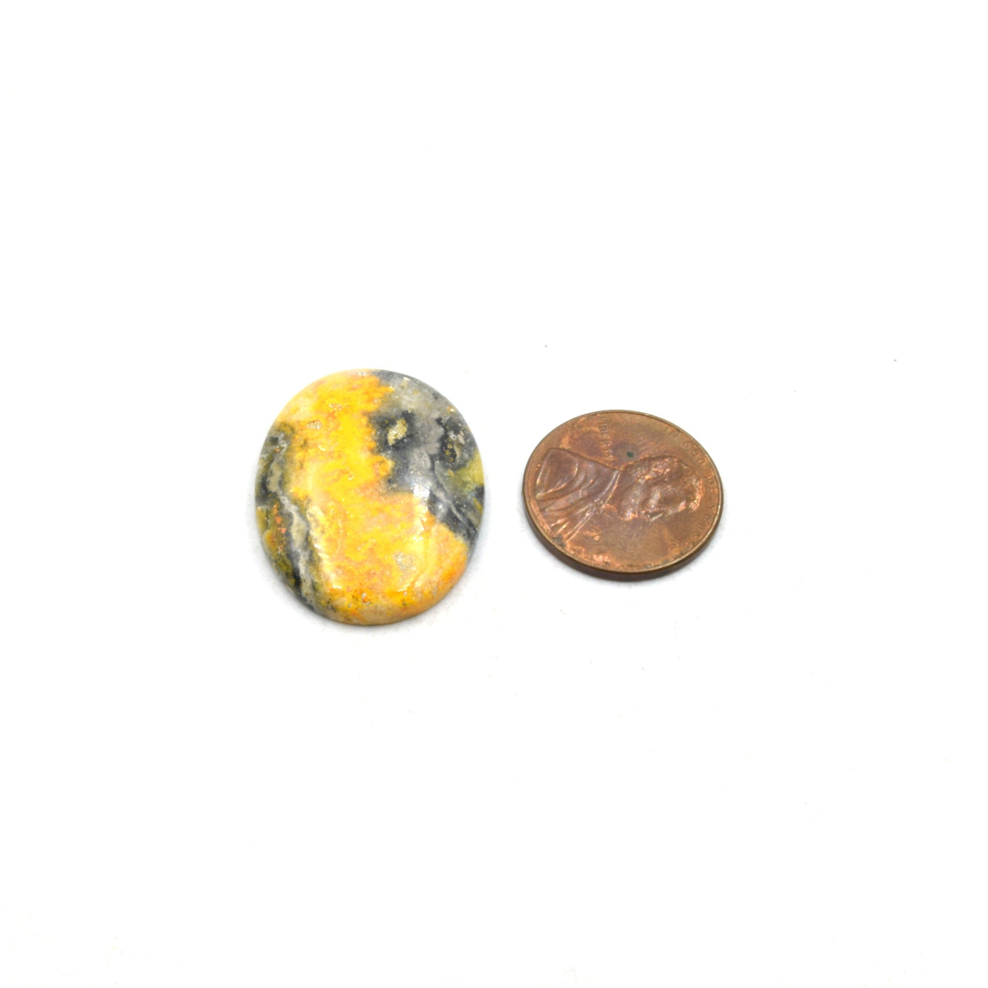 Bumble Bee Jasper Cabochon | Round Shaped Flat Back Cabochon | 22mm x 28mm - 6mm Dome Height | OOAK Natural Gemstone Cabochon