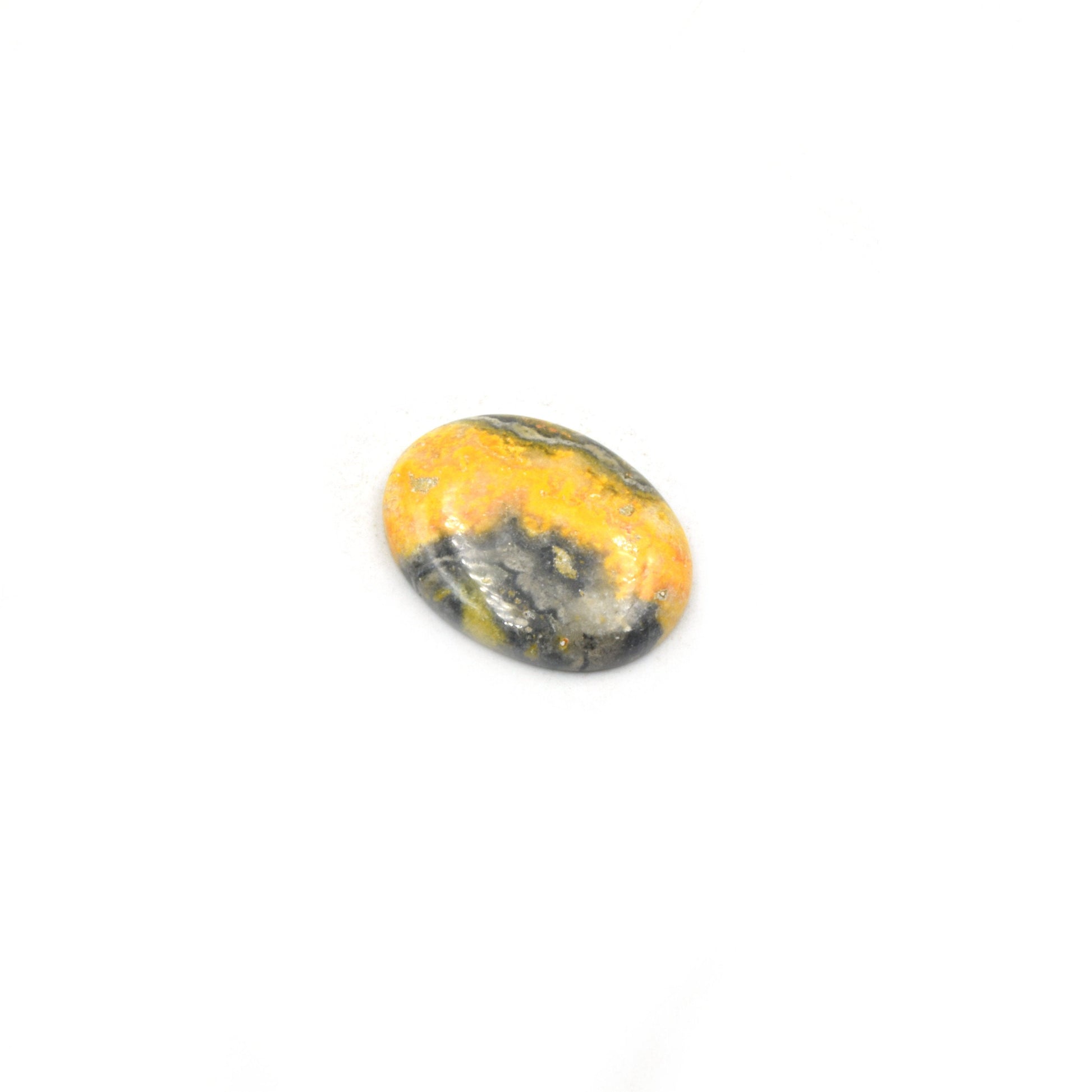 Bumble Bee Jasper Cabochon | Round Shaped Flat Back Cabochon | 22mm x 28mm - 6mm Dome Height | OOAK Natural Gemstone Cabochon
