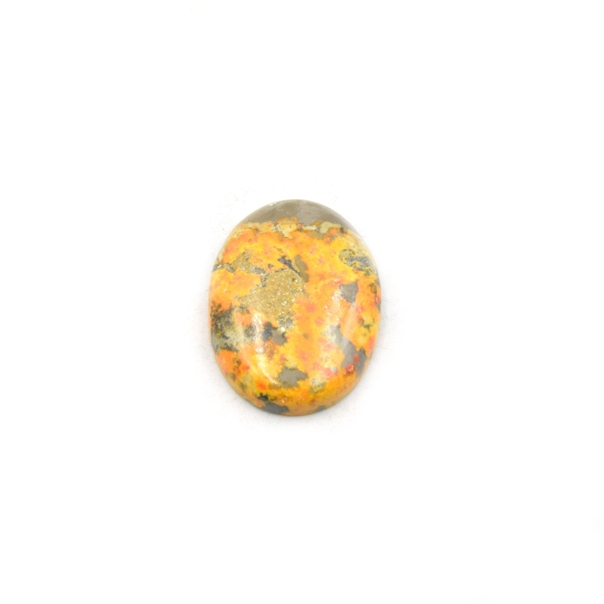 Bumble Bee Jasper Cabochon | Round Shaped Flat Back Cabochon | 20mm x 30mm - 6mm Dome Height | OOAK Natural Gemstone Cabochon