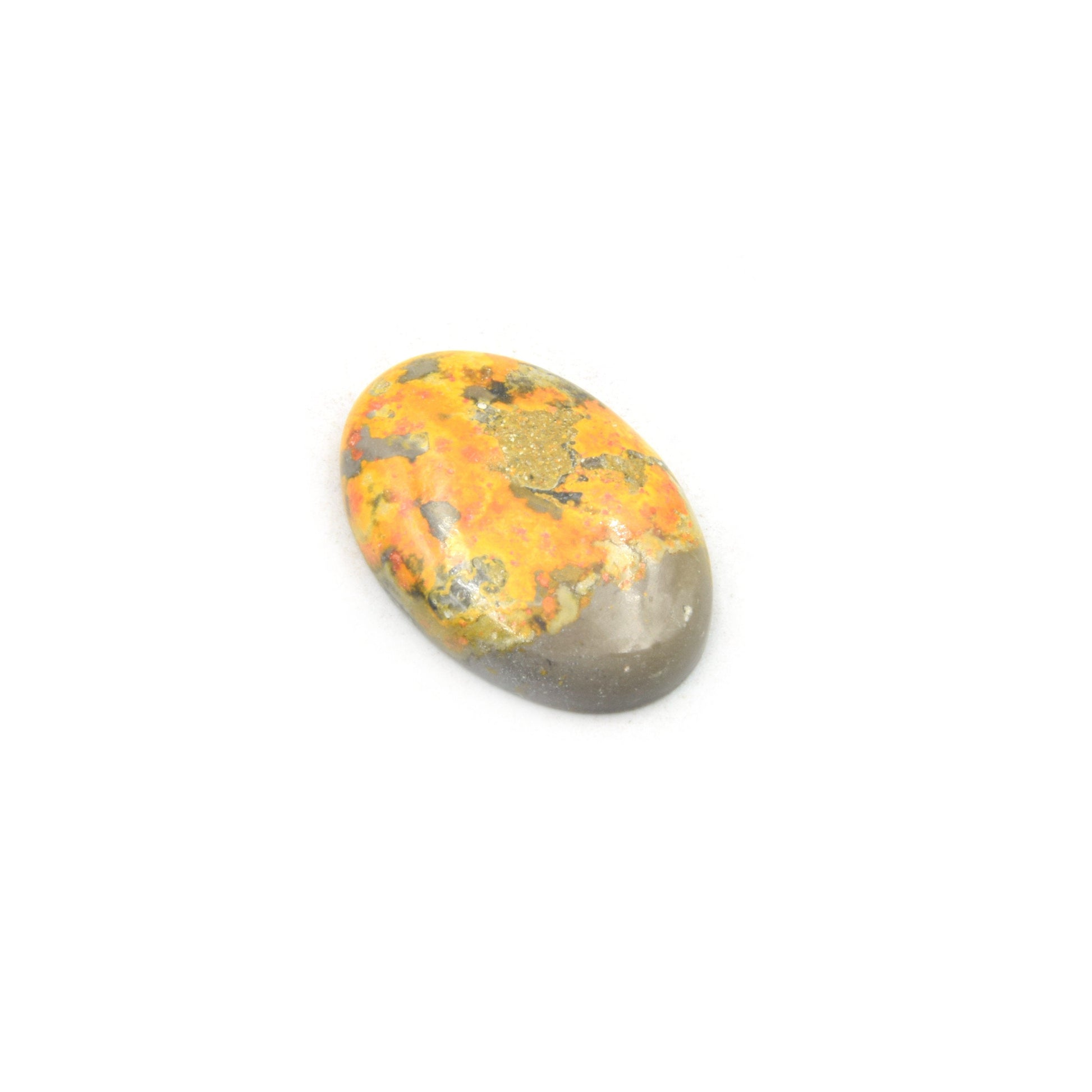 Bumble Bee Jasper Cabochon | Round Shaped Flat Back Cabochon | 20mm x 30mm - 6mm Dome Height | OOAK Natural Gemstone Cabochon