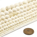 Bone Beads | Ox Bone Round Rondelle Beads | White Bone Beads, Brown Bone Beads | 2mm 3mm 4mm 6mm 8mm 10mm 12mm 14mm 16mm