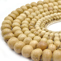 Bone Beads | Ox Bone Round Rondelle Beads | White Bone Beads, Brown Bone Beads | 2mm 3mm 4mm 6mm 8mm 10mm 12mm 14mm 16mm
