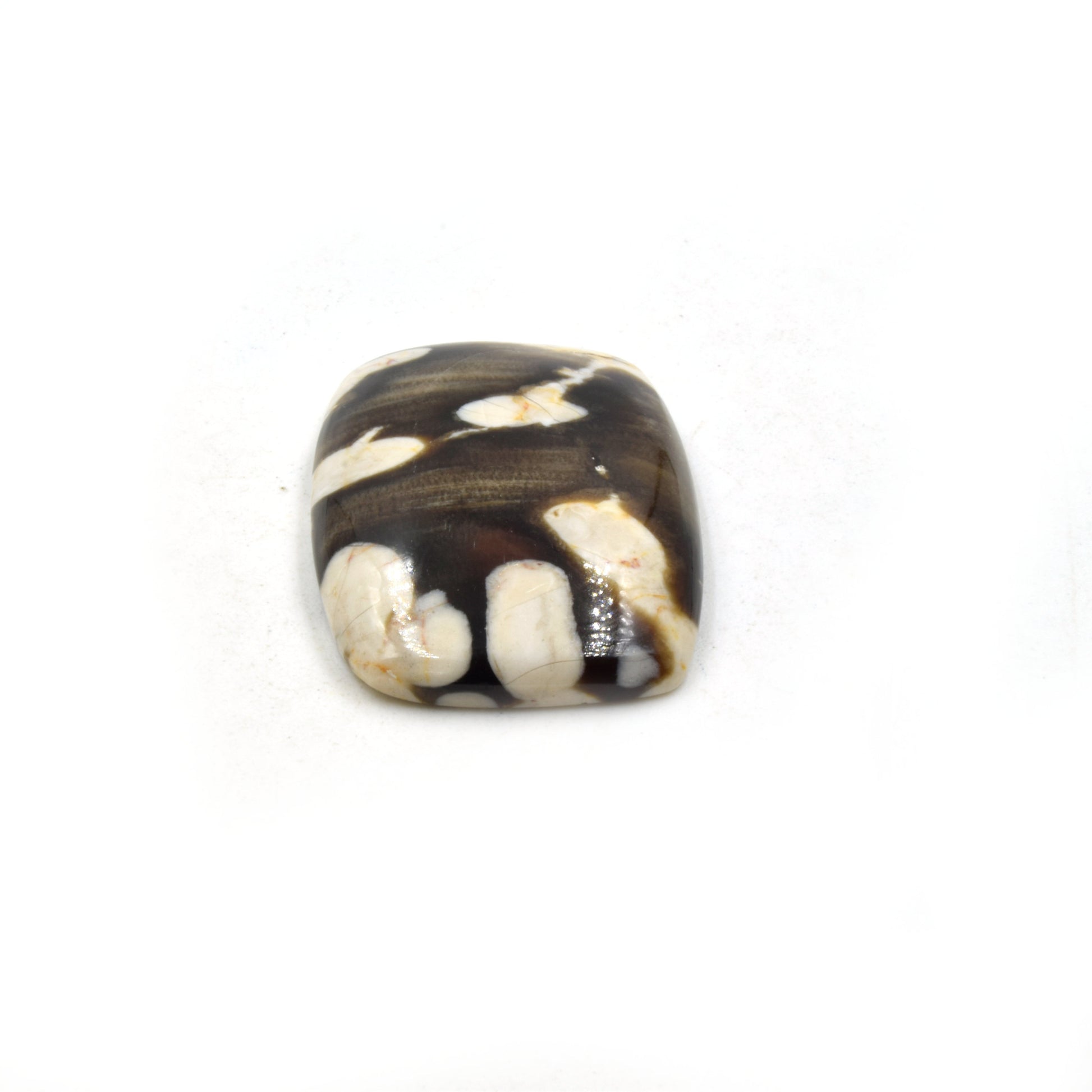 Peanut Wood Jasper Cabochon | Rectangle Shaped Flat Back Cabochon | 24mm x 26mm - 5mm Dome Height | OOAK Natural Gemstone Cabochon
