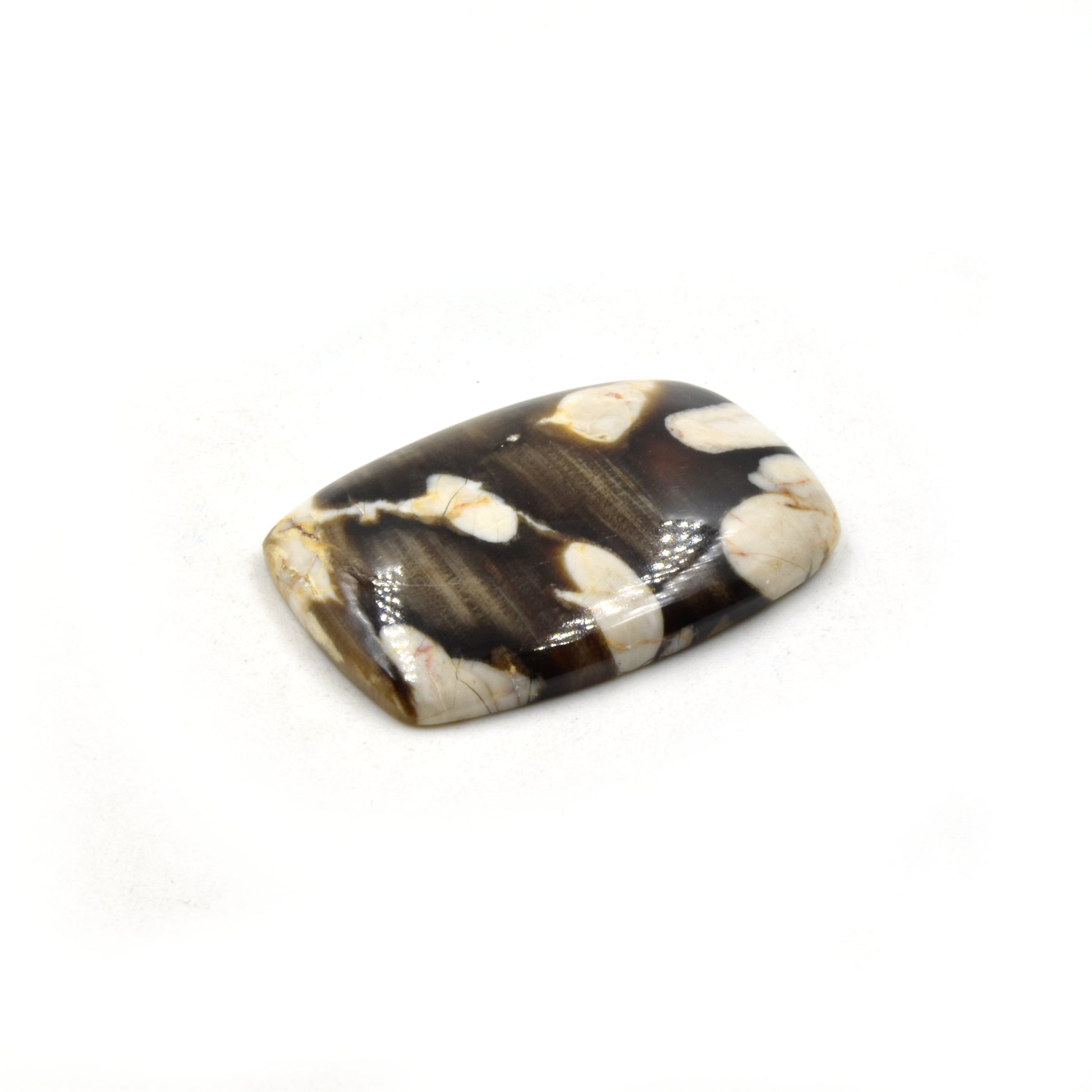 Peanut Wood Jasper Cabochon | Rectangle Shaped Flat Back Cabochon | 24mm x 26mm - 5mm Dome Height | OOAK Natural Gemstone Cabochon