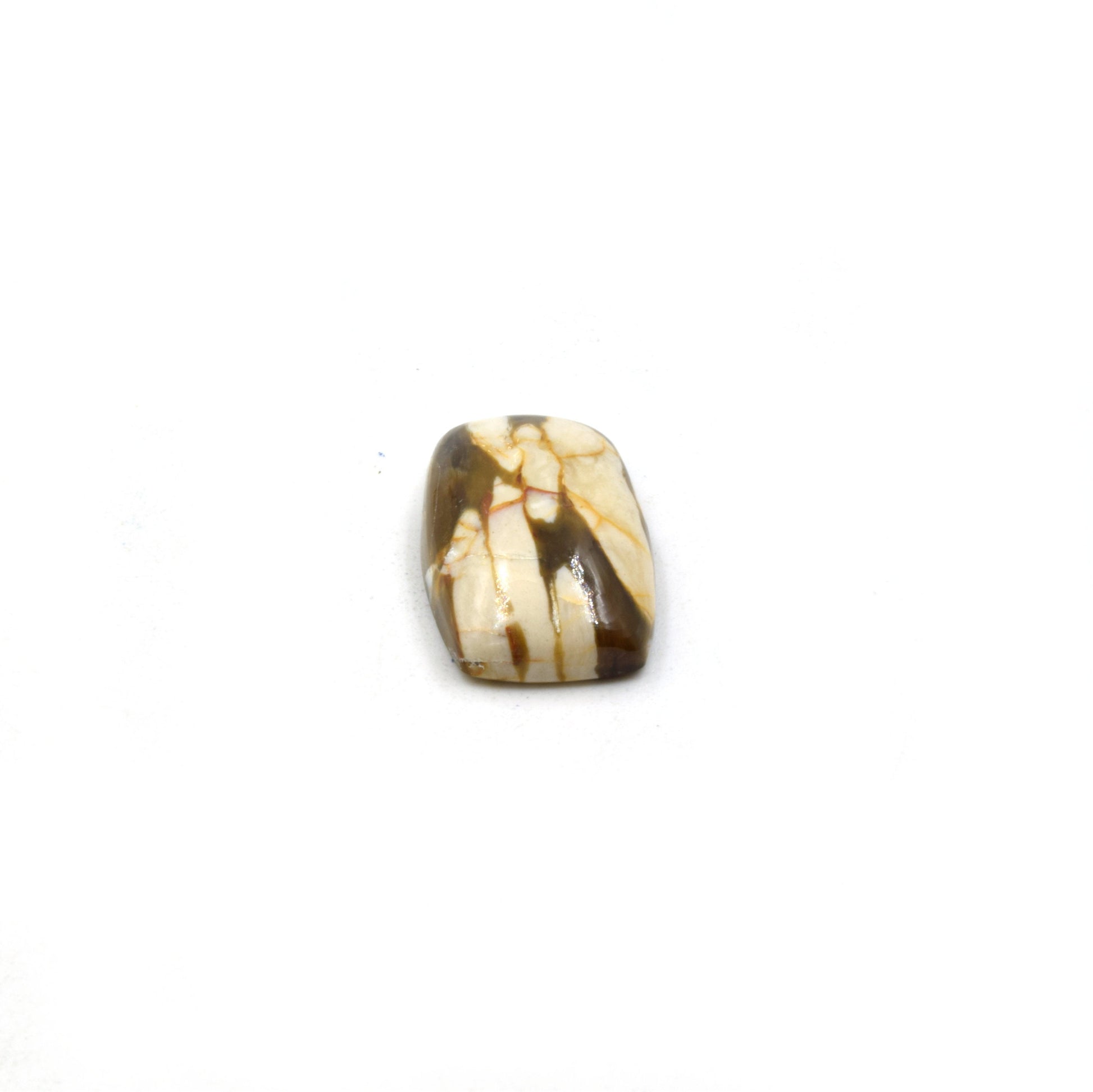 Peanut Wood Jasper Cabochon | Rectangle Shaped Flat Back Cabochon | 15mm x 25mm - 6mm Dome Height | OOAK Natural Gemstone Cabochon