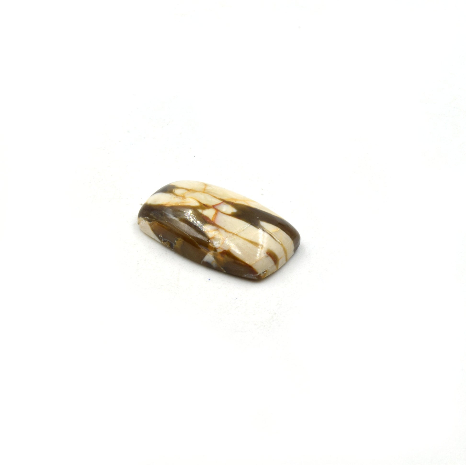 Peanut Wood Jasper Cabochon | Rectangle Shaped Flat Back Cabochon | 15mm x 25mm - 6mm Dome Height | OOAK Natural Gemstone Cabochon