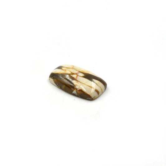 Peanut Wood Jasper Cabochon | Rectangle Shaped Flat Back Cabochon | 15mm x 25mm - 6mm Dome Height | OOAK Natural Gemstone Cabochon