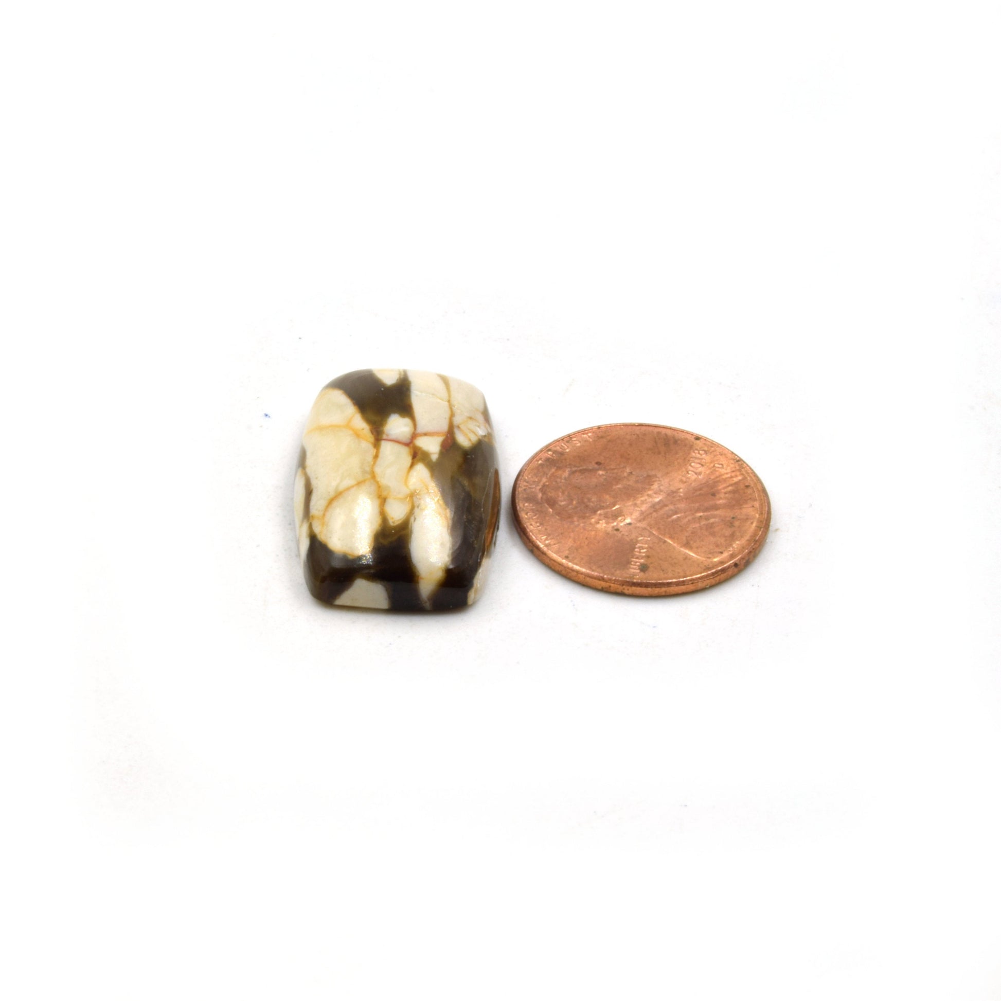 Peanut Wood Jasper Cabochon | Rectangle Shaped Flat Back Cabochon | 15mm x 25mm - 6mm Dome Height | OOAK Natural Gemstone Cabochon