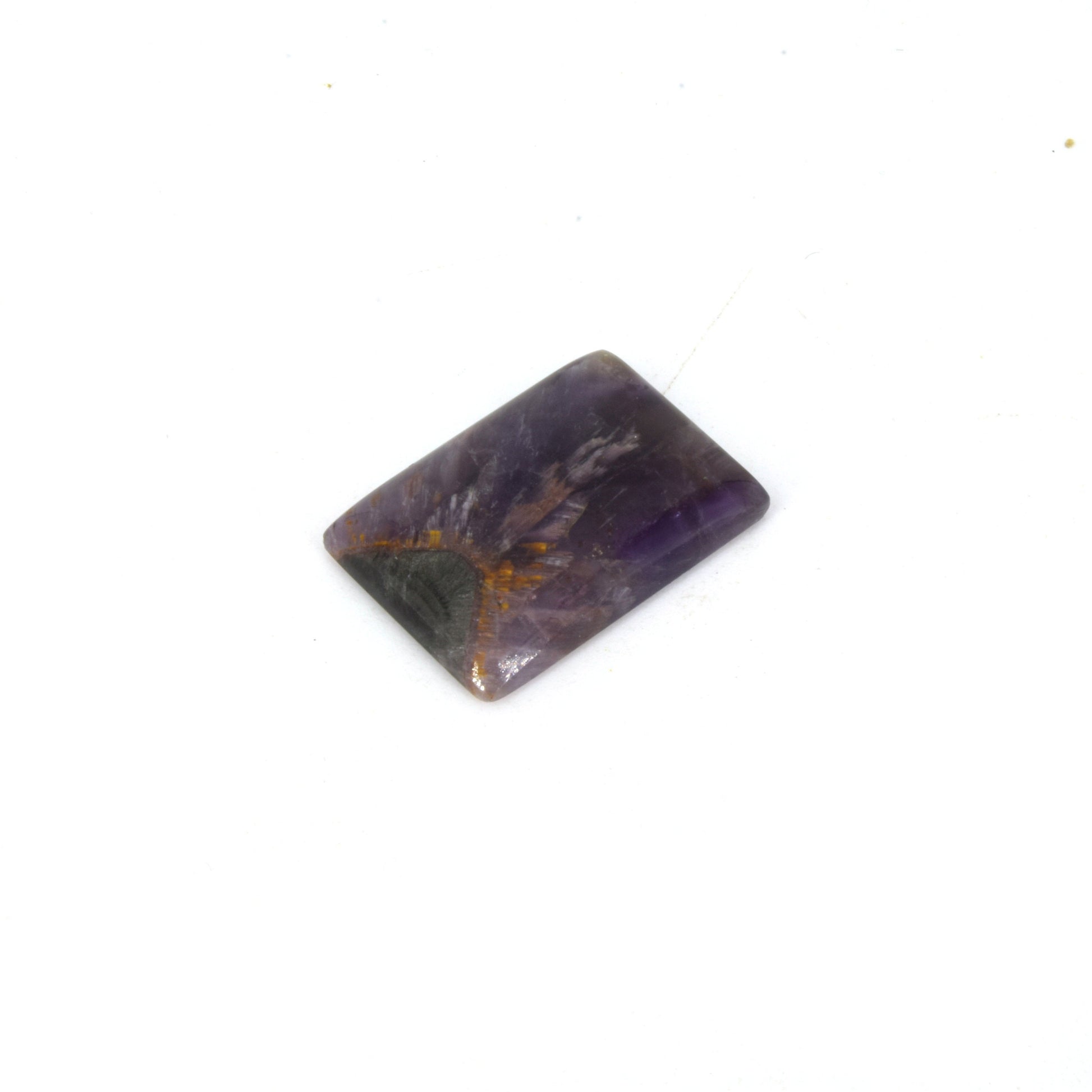 Cacoxenite Cabochon | Rectangle Shaped Flat Back Cabochon | 18mm x 26mm - 4mm Dome Height | OOAK Natural Gemstone Cabochon