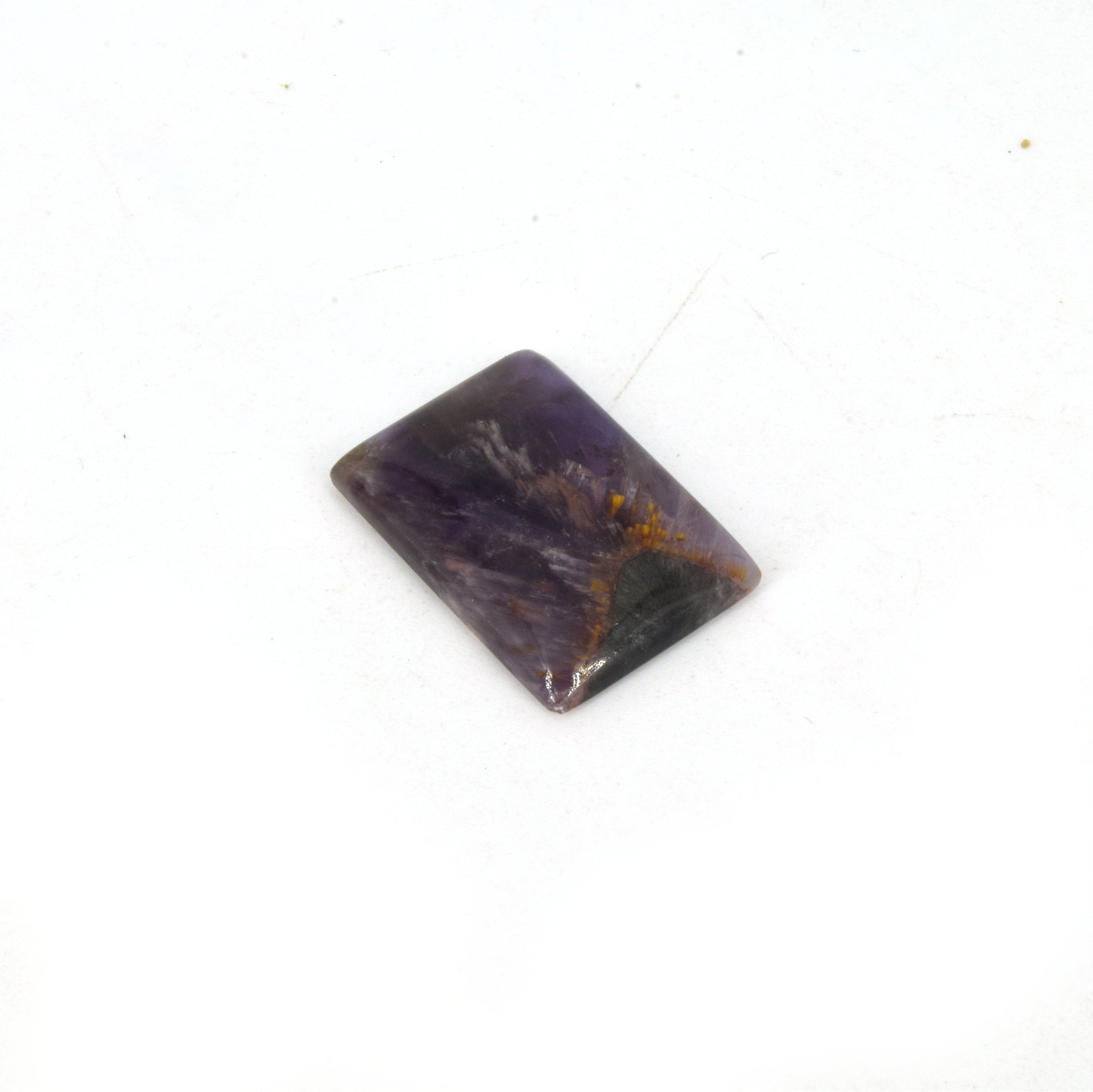 Cacoxenite Cabochon | Rectangle Shaped Flat Back Cabochon | 18mm x 26mm - 4mm Dome Height | OOAK Natural Gemstone Cabochon