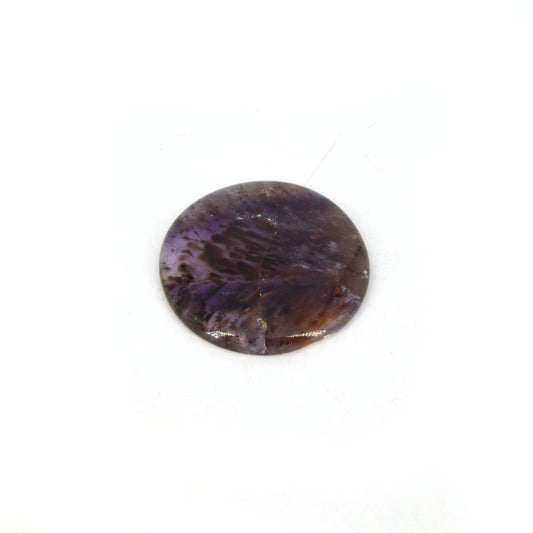 Cacoxenite Cabochon | Round Shaped Flat Back Cabochon | 29mm x 29mm - 4mm Dome Height | OOAK Natural Gemstone Cabochon
