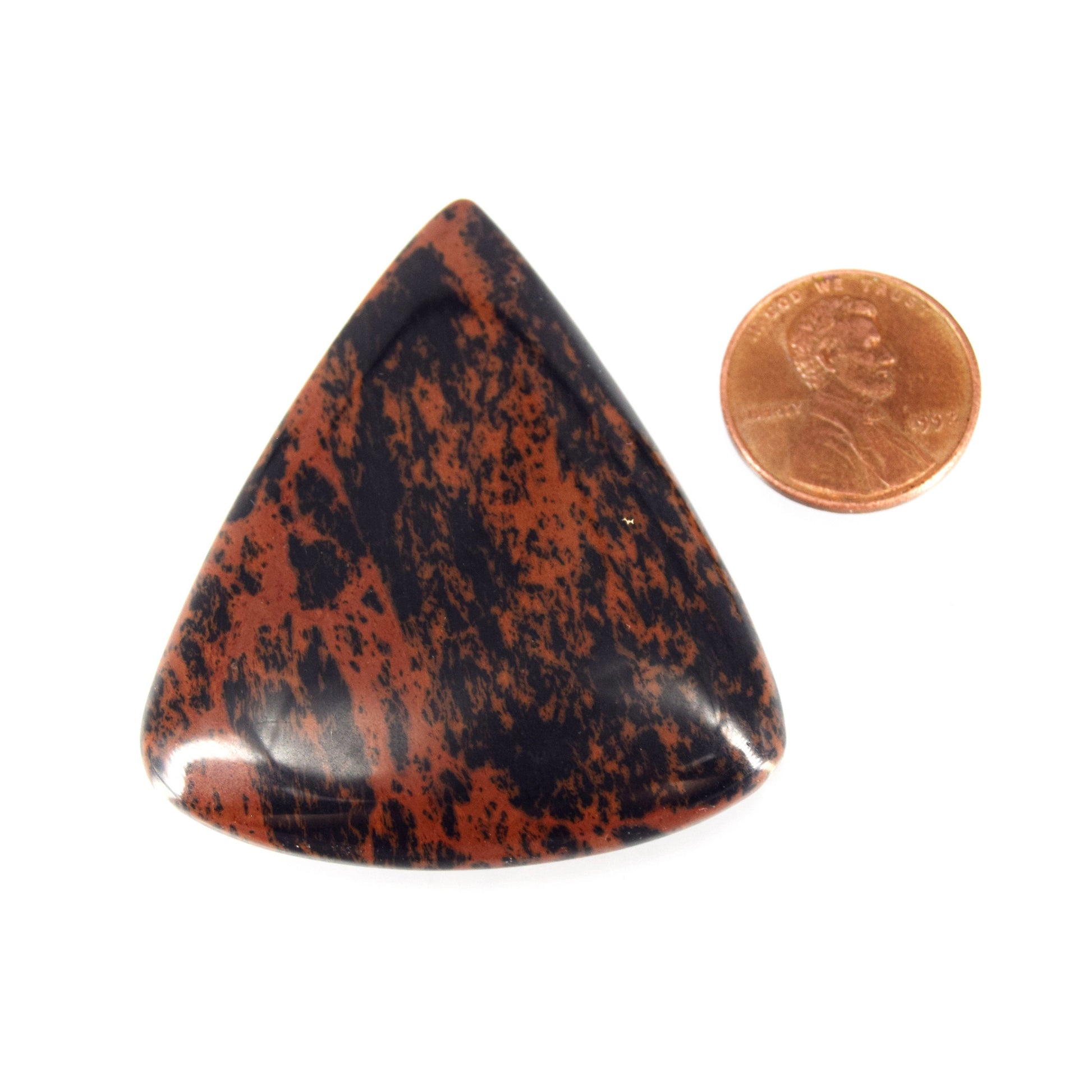 Mahogany Jasper Cabochon | Pear Flat Back Cabochon | 45mm x 51mm - 7mm Dome Height | OOAK Natural Gemstone Cabochon