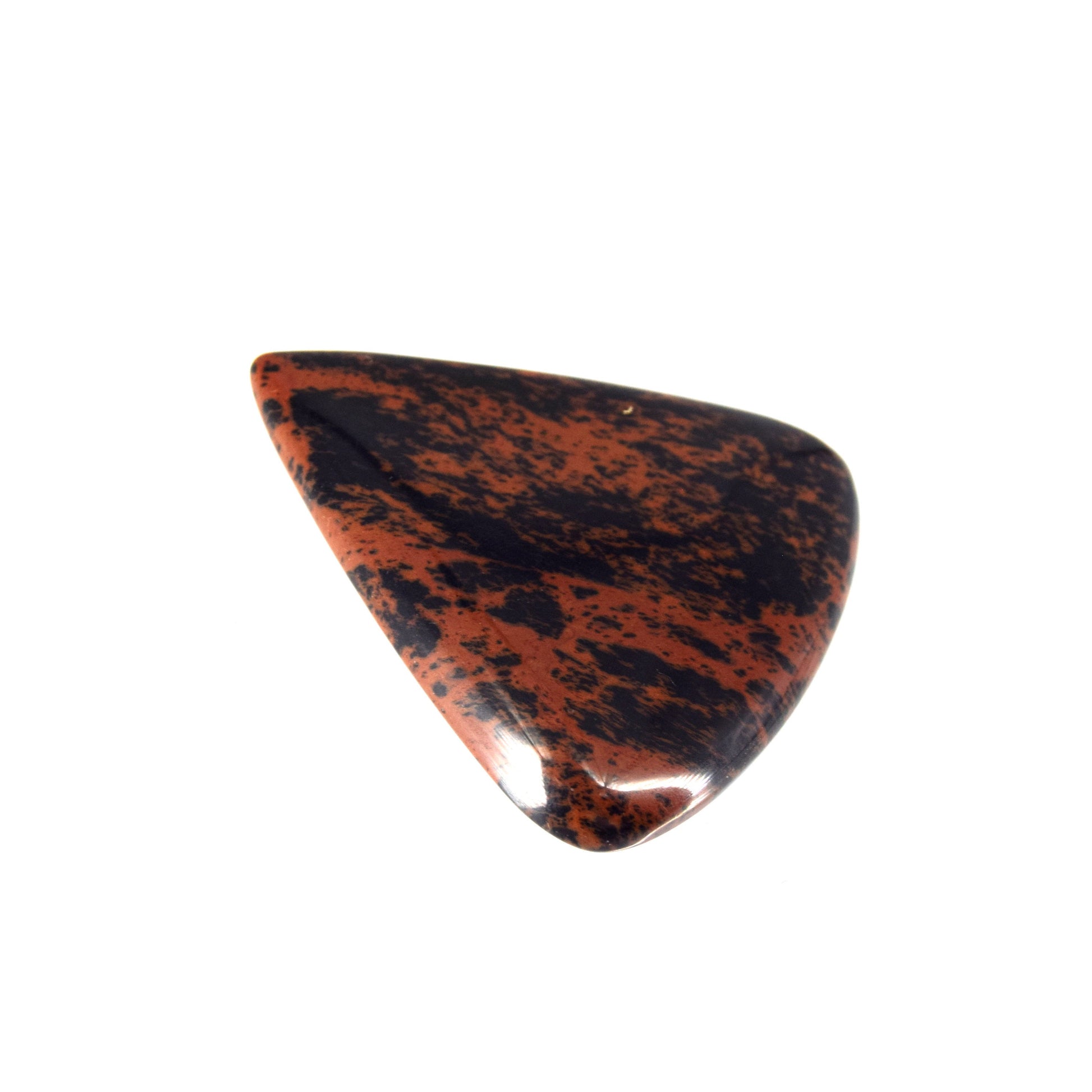 Mahogany Jasper Cabochon | Pear Flat Back Cabochon | 45mm x 51mm - 7mm Dome Height | OOAK Natural Gemstone Cabochon