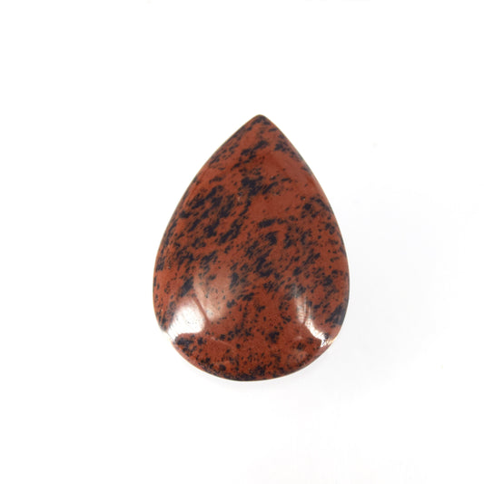 Mahogany Jasper Cabochon | Pear Flat Back Cabochon | 28mm x 40mm - 6mm Dome Height | OOAK Natural Gemstone Cabochon