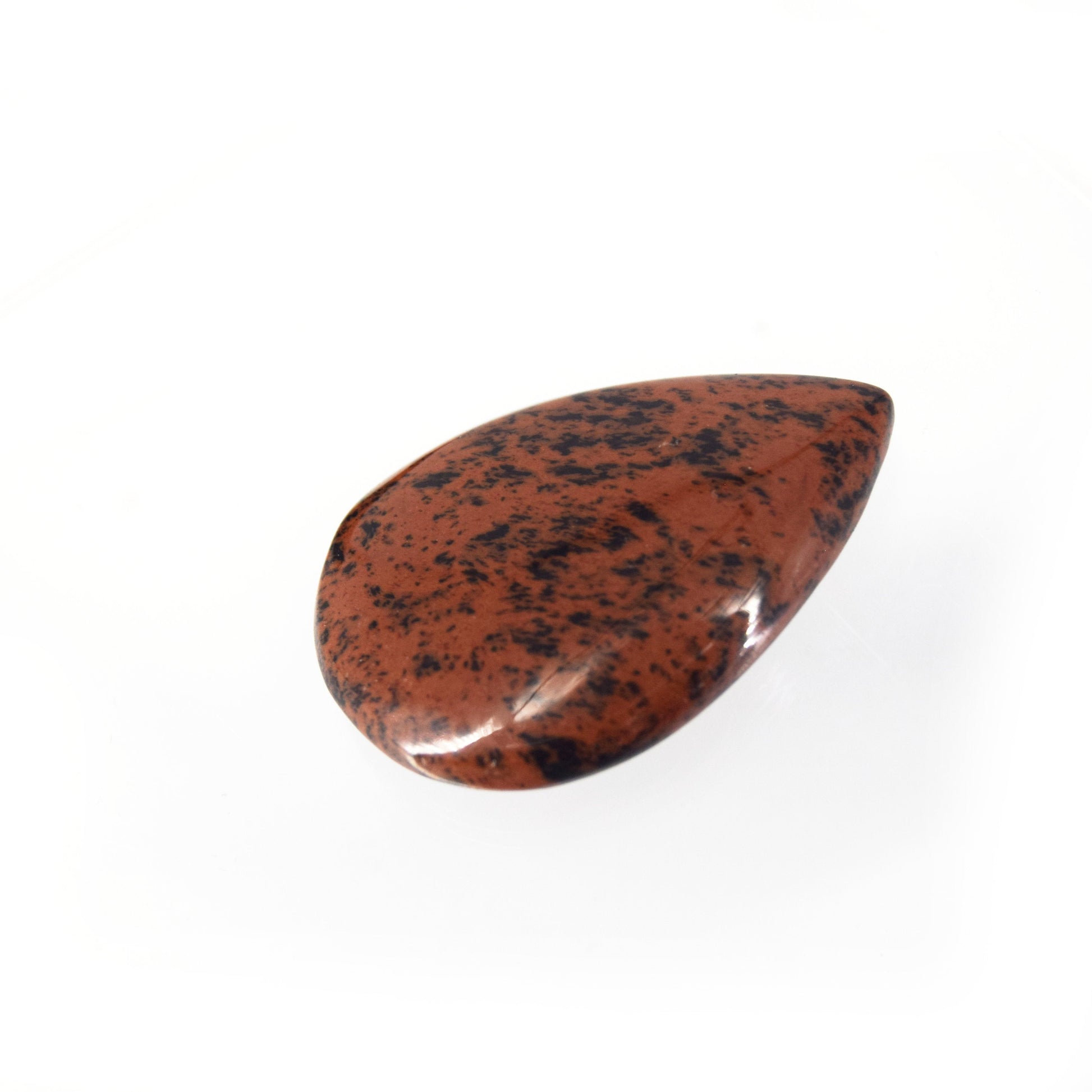 Mahogany Jasper Cabochon | Pear Flat Back Cabochon | 28mm x 40mm - 6mm Dome Height | OOAK Natural Gemstone Cabochon