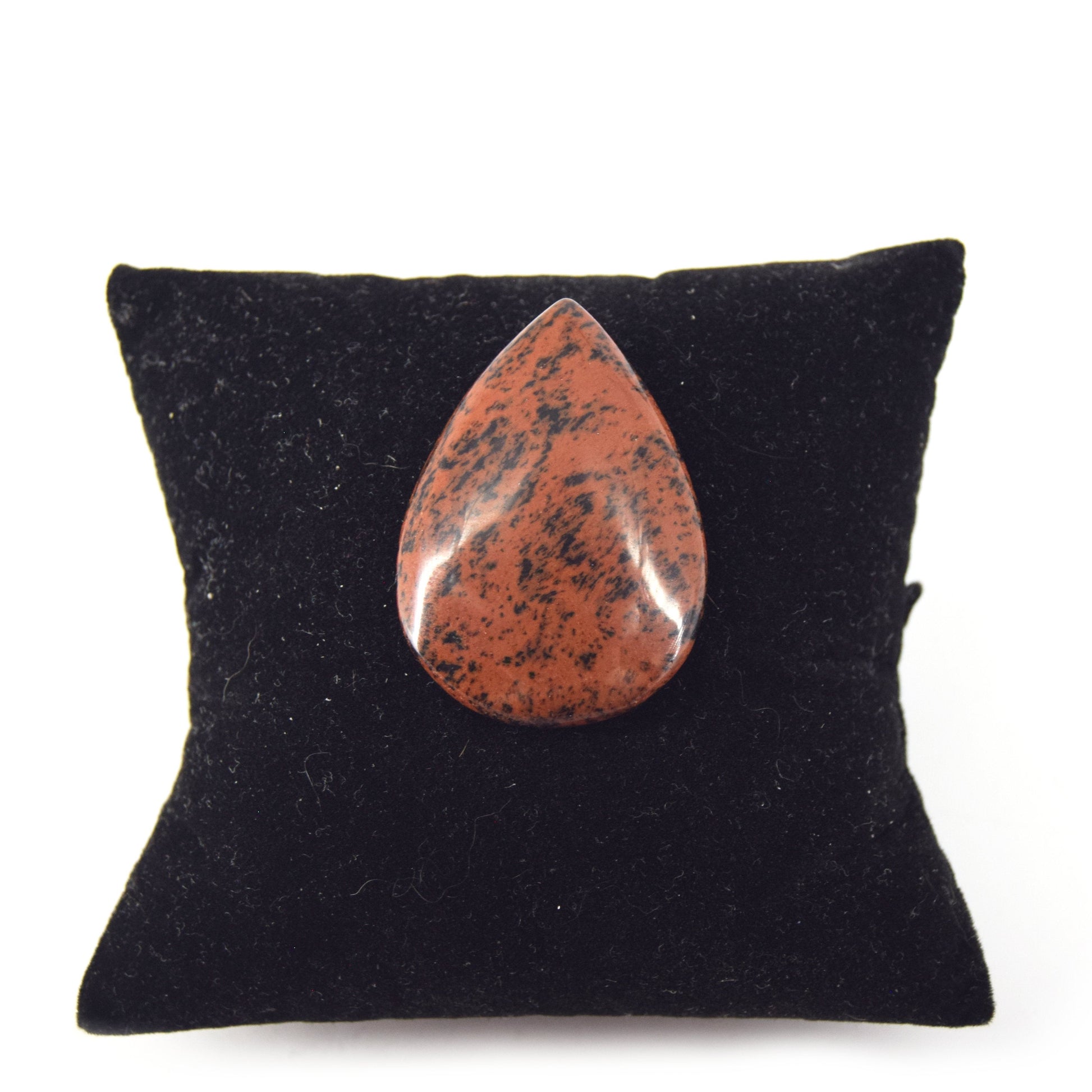 Mahogany Jasper Cabochon | Pear Flat Back Cabochon | 28mm x 40mm - 6mm Dome Height | OOAK Natural Gemstone Cabochon