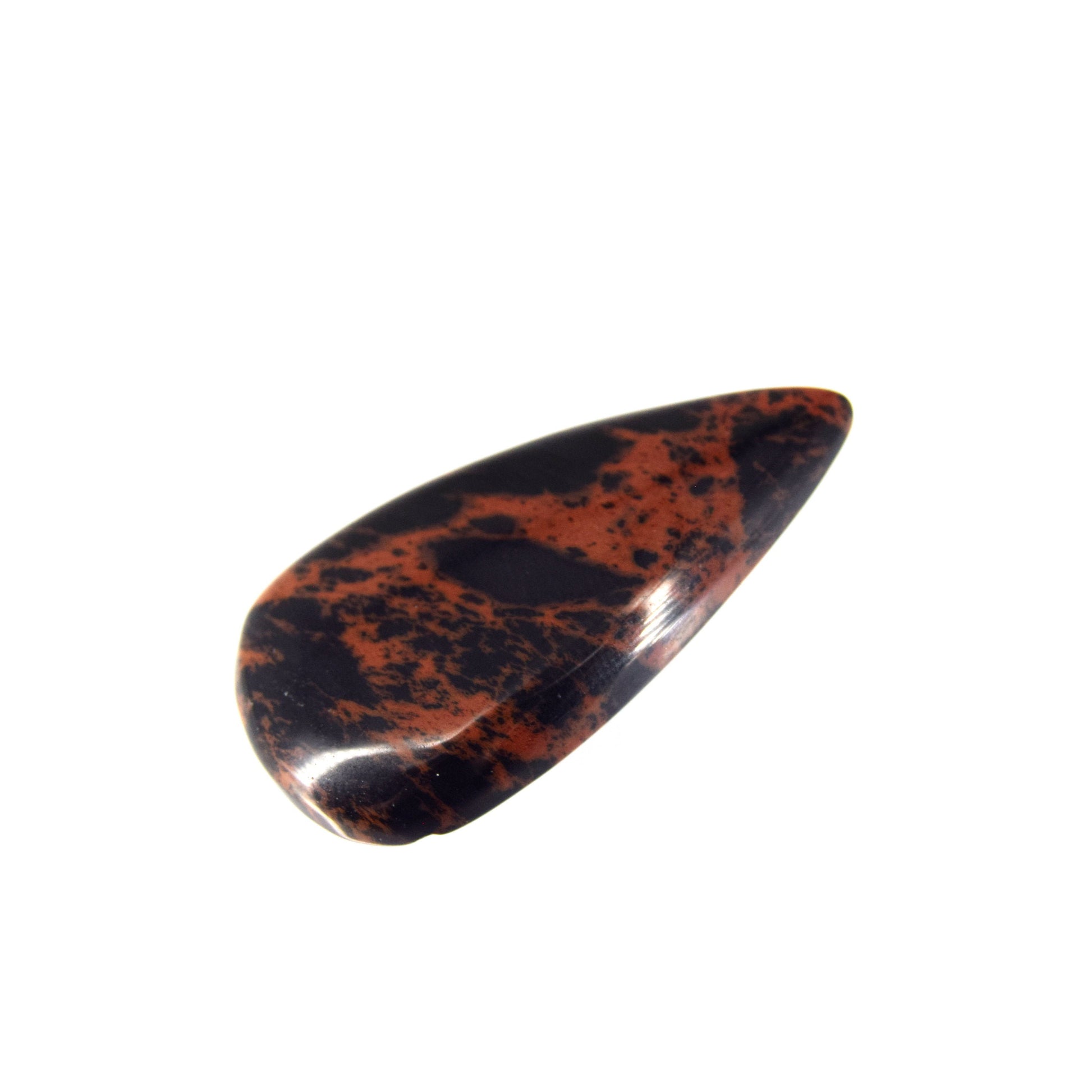 Mahogany Jasper Cabochon | Pear Flat Back Cabochon | 21mm x 41mm - 6mm Dome Height | OOAK Natural Gemstone Cabochon