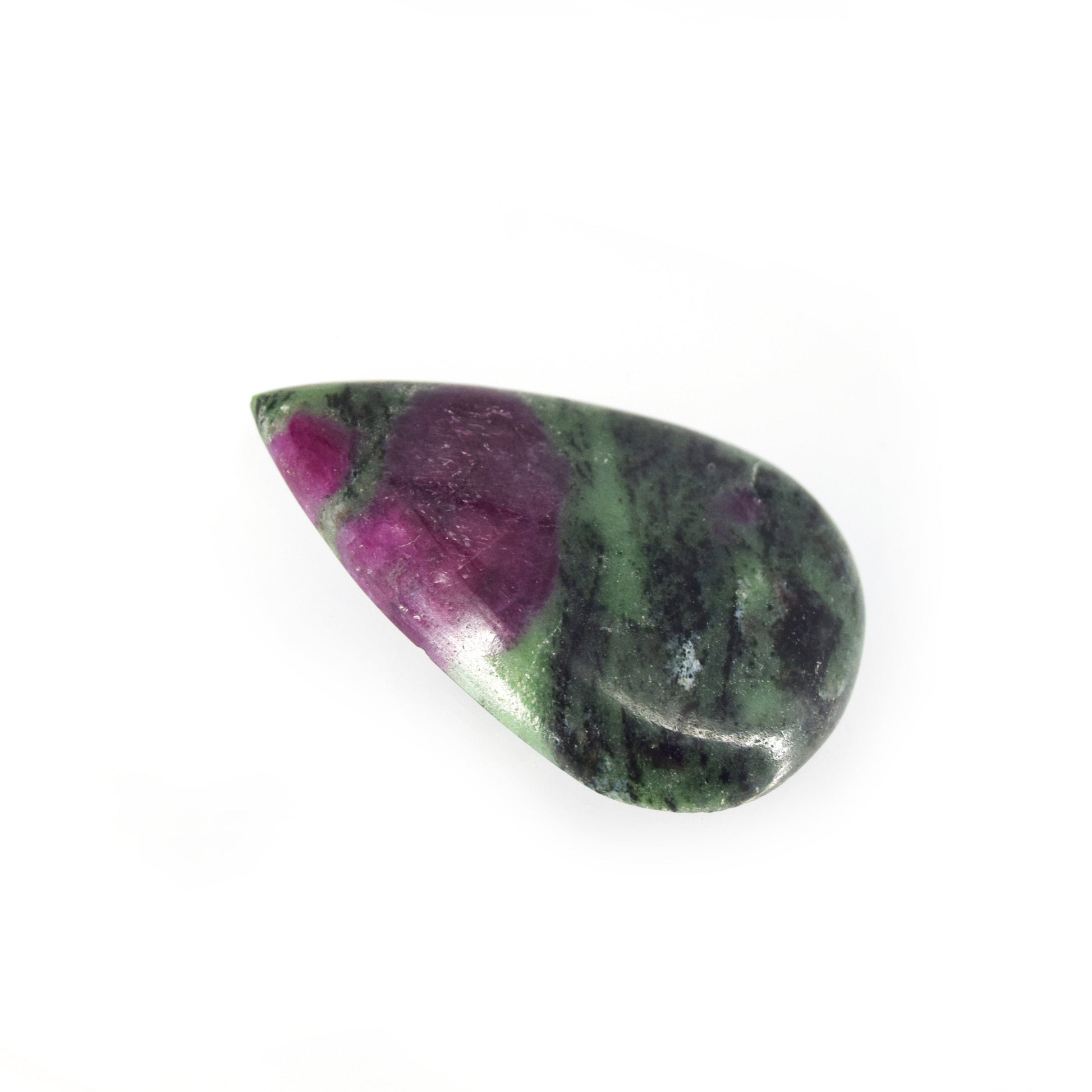 Ruby Zoisite Cabochon | Pear Flat Back Cabochon | 30mm x 44mm - 6mm Dome Height | OOAK Natural Gemstone Cabochon