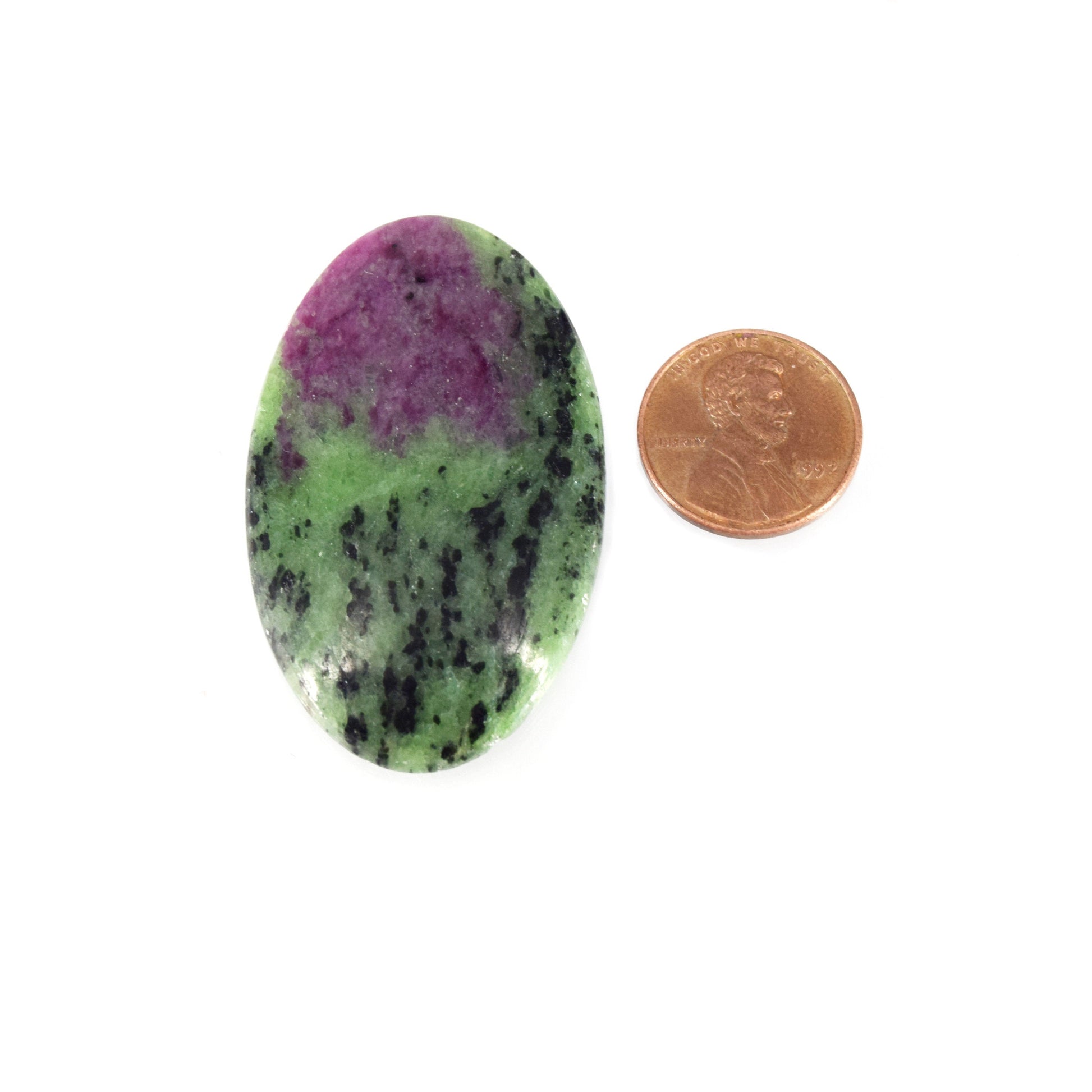 Ruby Zoisite Cabochon | Round Flat Back Cabochon | 30mm x 50mm - 5mm Dome Height | OOAK Natural Gemstone Cabochon