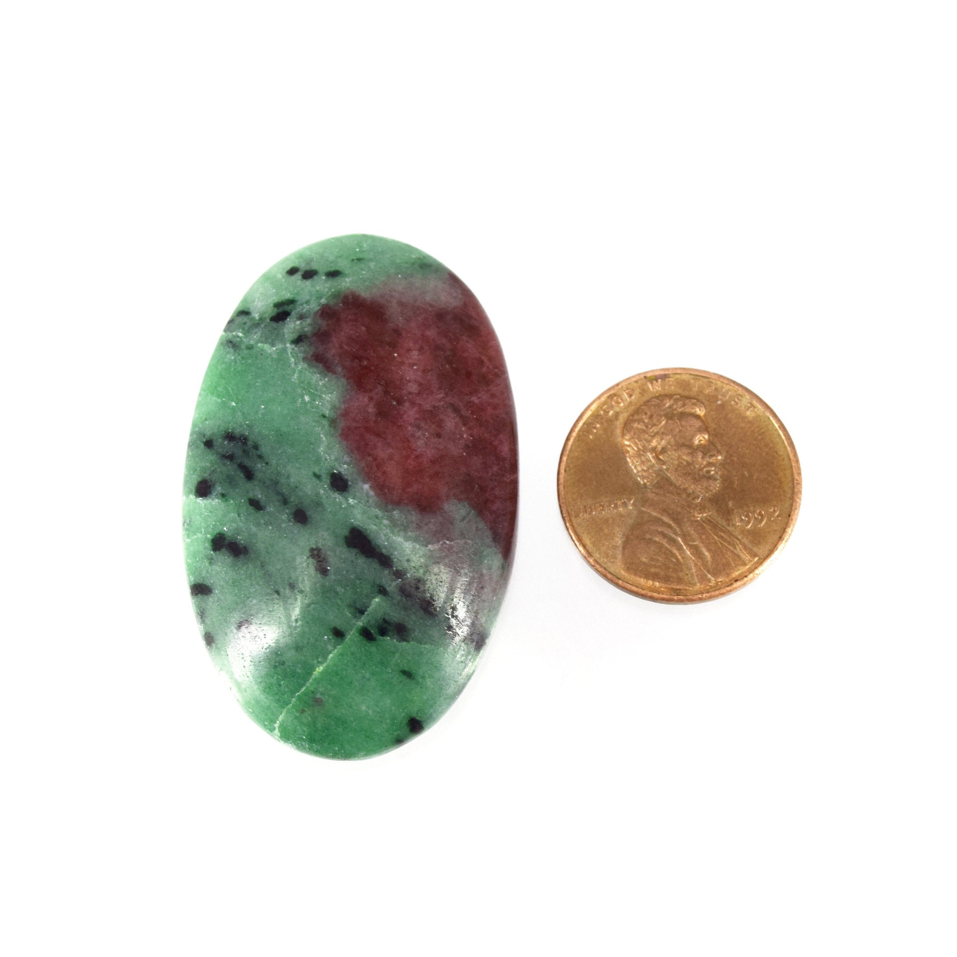Ruby Zoisite Cabochon | Round Flat Back Cabochon | 26mm x 42mm - 7mm Dome Height | OOAK Natural Gemstone Cabochon