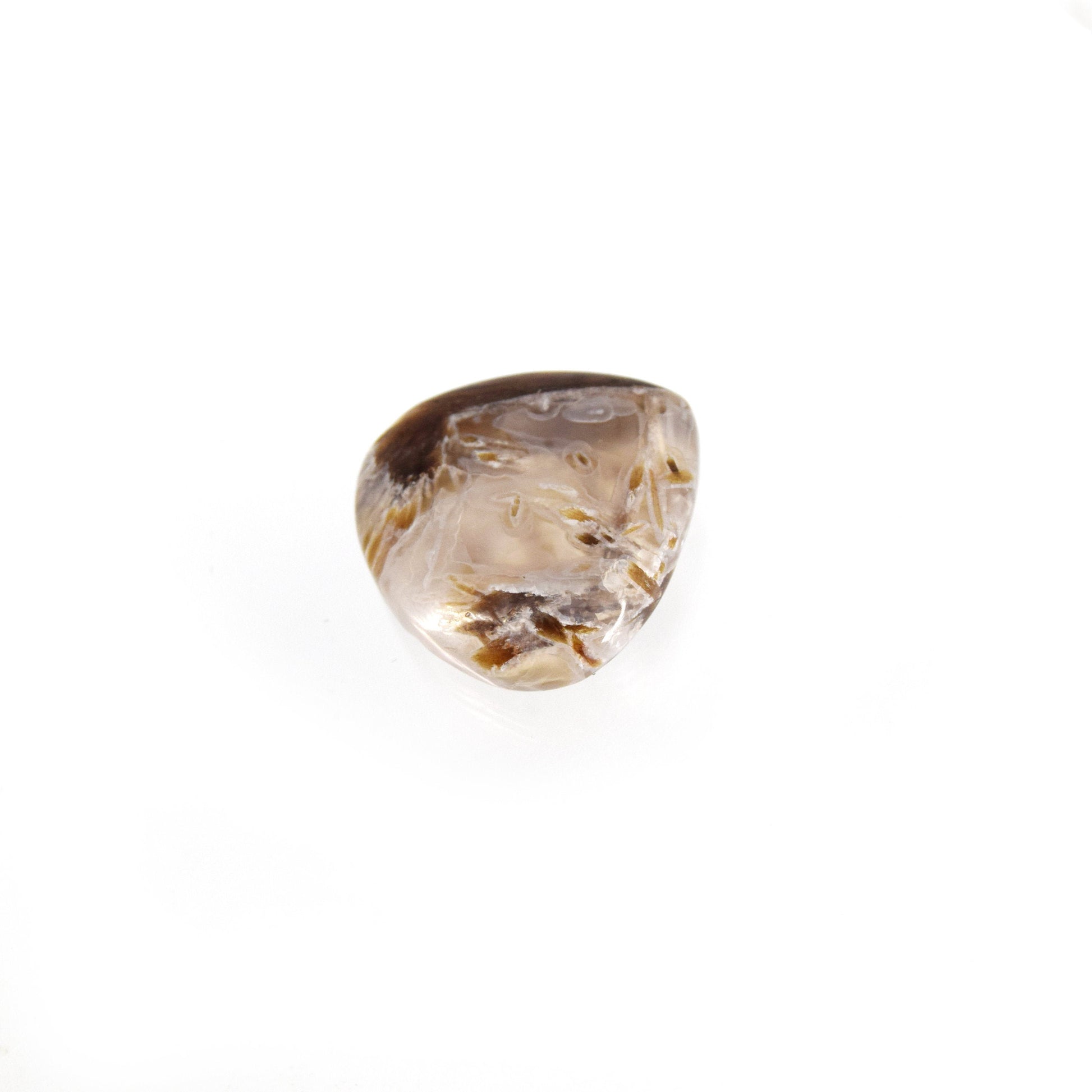 Stick Agate Cabochon | Pear Flat Back Cabochon | 24mm x 24mm - 6mm Dome Height | OOAK Natural Gemstone Cabochon