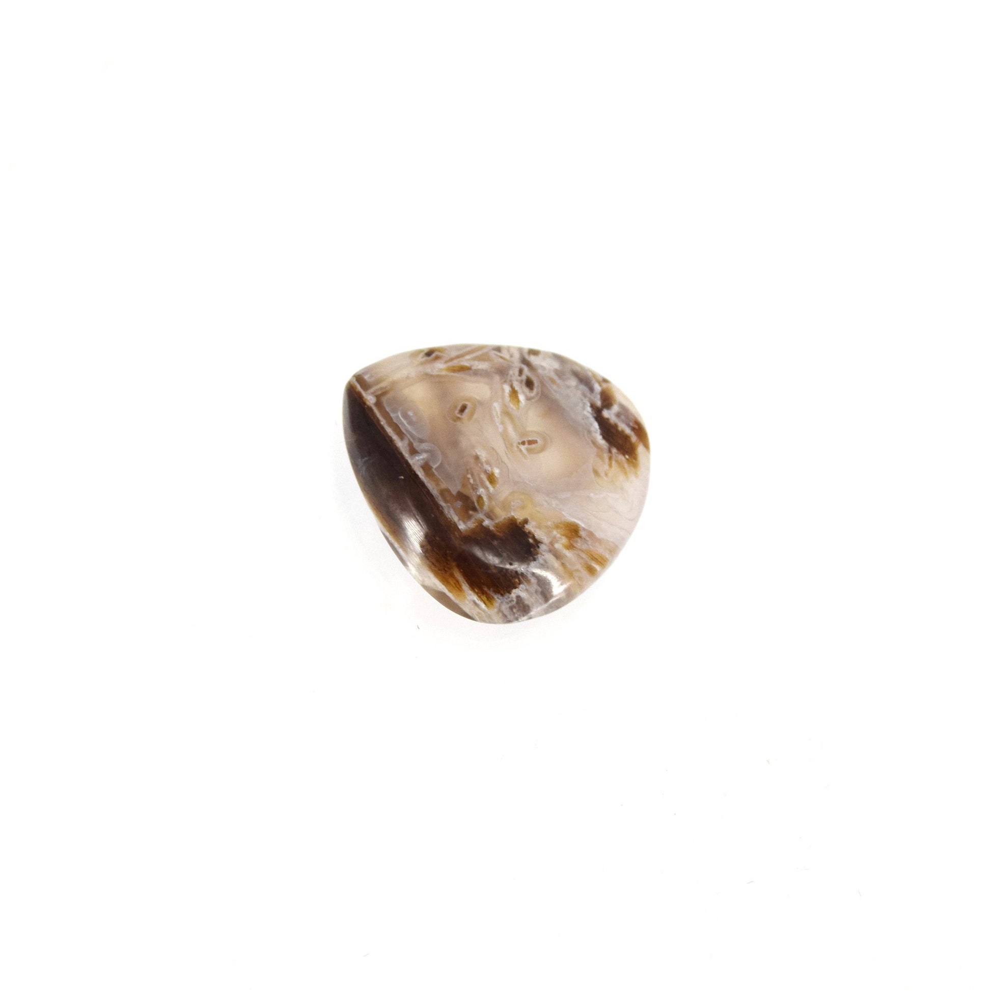 Stick Agate Cabochon | Pear Flat Back Cabochon | 24mm x 24mm - 6mm Dome Height | OOAK Natural Gemstone Cabochon