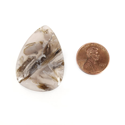 Stick Agate Cabochon | Pear Flat Back Cabochon | 27mm x 39mm - 5mm Dome Height | OOAK Natural Gemstone Cabochon