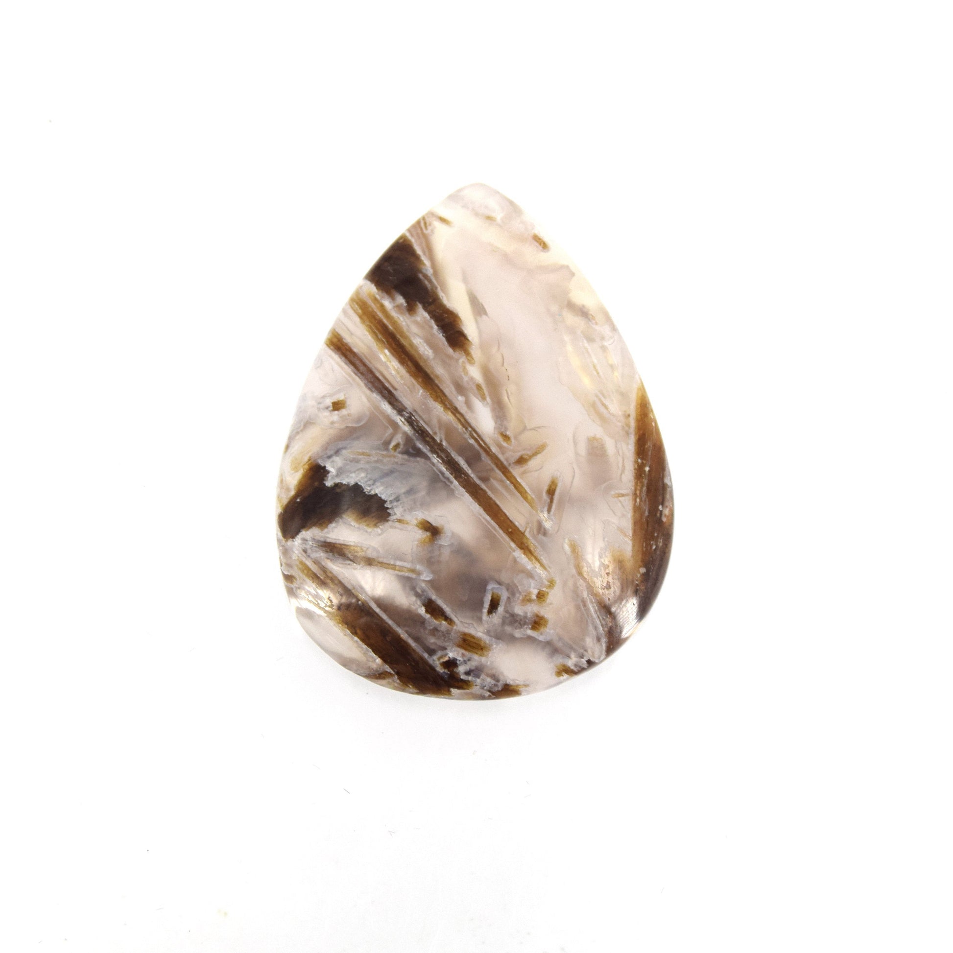 Stick Agate Cabochon | Pear Flat Back Cabochon | 30mm x 40mm - 5mm Dome Height | OOAK Natural Gemstone Cabochon