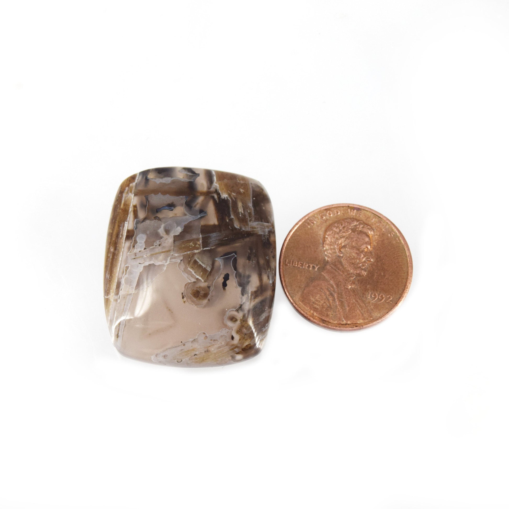 Stick Agate Cabochon | Rectangle Flat Back Cabochon | 25mm x 29mm - 6mm Dome Height | OOAK Natural Gemstone Cabochon