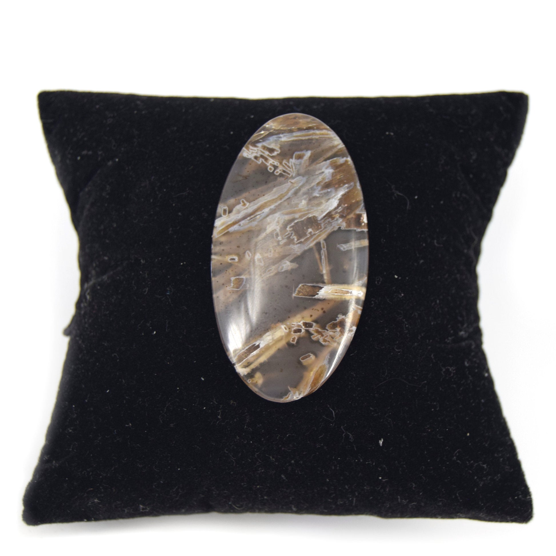 Stick Agate Cabochon | Round Flat Back Cabochon | 25mm x 47mm - 5mm Dome Height | OOAK Natural Gemstone Cabochon