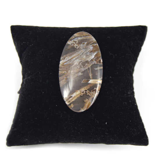 Stick Agate Cabochon | Round Flat Back Cabochon | 25mm x 47mm - 5mm Dome Height | OOAK Natural Gemstone Cabochon