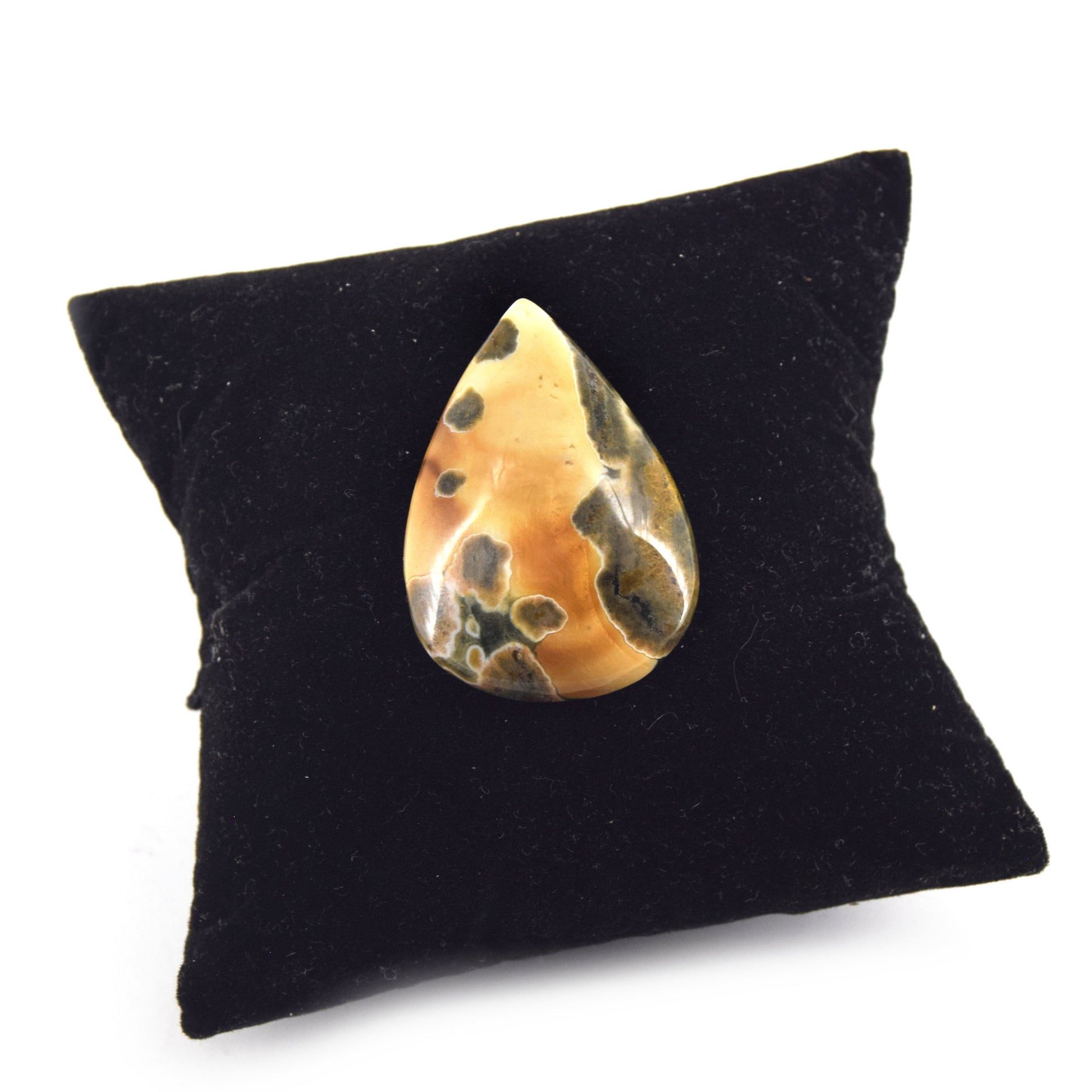 Ocean Jasper Cabochon | Pear Shaped Flat Back Cabochon | 27mm x 38mm - 7mm Dome Height | OOAK Natural Gemstone Cabochon