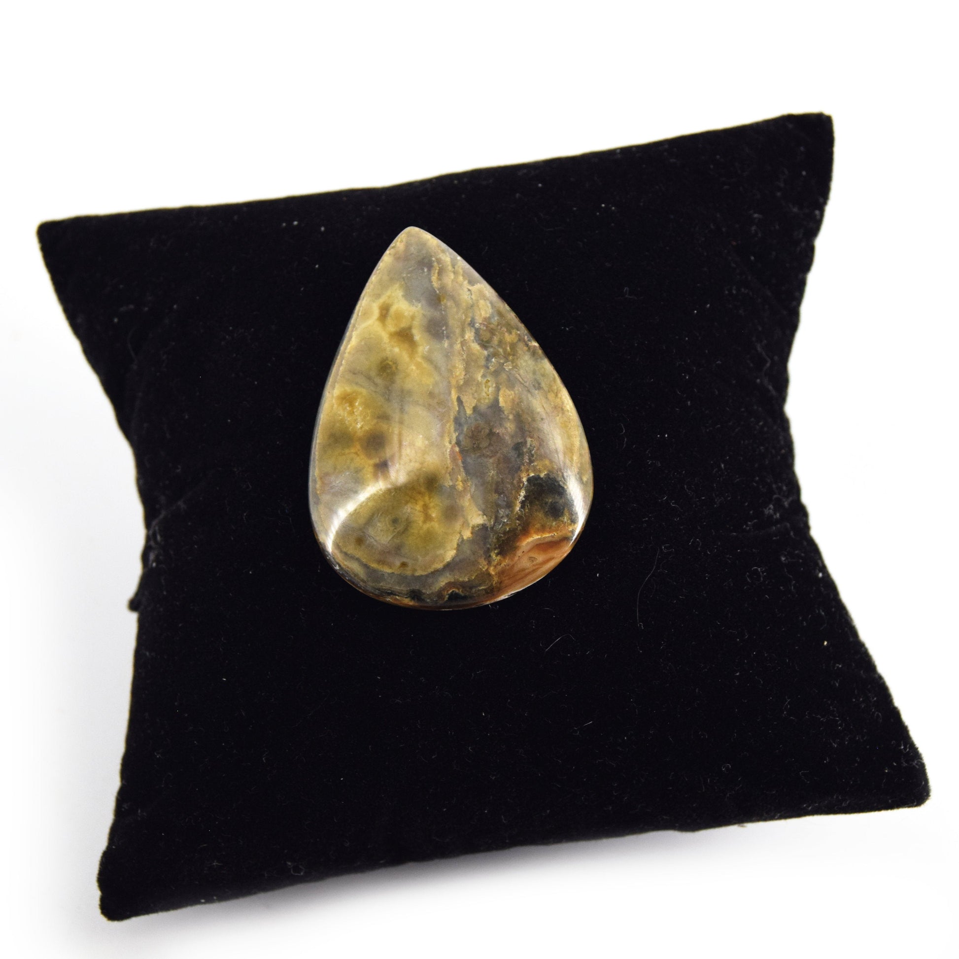 Ocean Jasper Cabochon | Pear Shaped Flat Back Cabochon | 28mm x 39mm - 5mm Dome Height | OOAK Natural Gemstone Cabochon