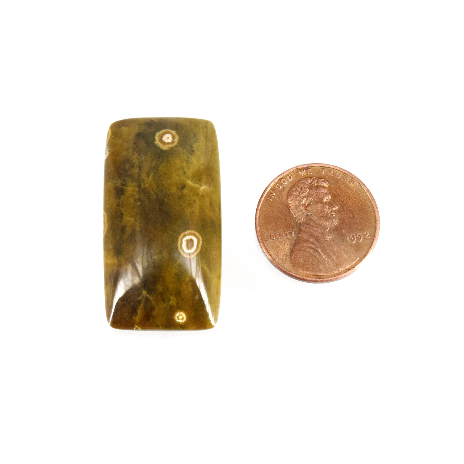 Ocean Jasper Cabochon | Rectangle Shaped Flat Back Cabochon | 18mm x 34mm - 5mm Dome Height | OOAK Natural Gemstone Cabochon