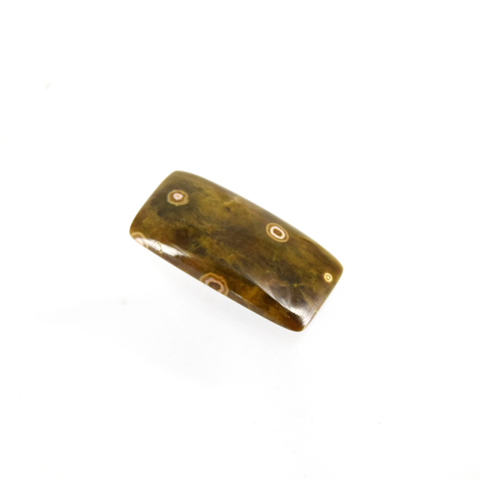 Ocean Jasper Cabochon | Round Flat Back Cabochon | 35mm x 53mm - 6mm Dome Height | OOAK Natural Gemstone Cabochon