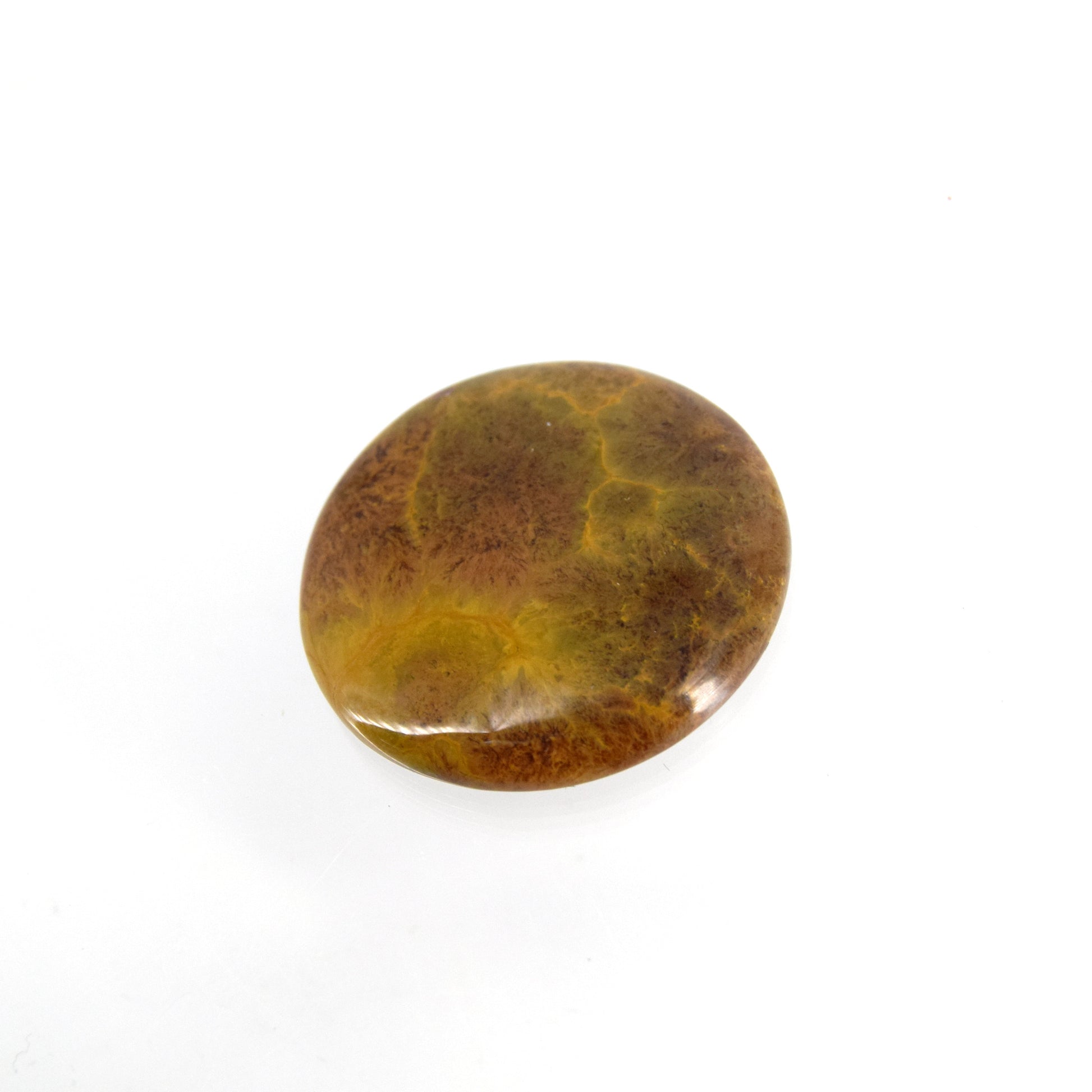 Ocean Jasper Cabochon | Round Flat Back Cabochon | 30mm x 30mm - 5mm Dome Height | OOAK Natural Gemstone Cabochon