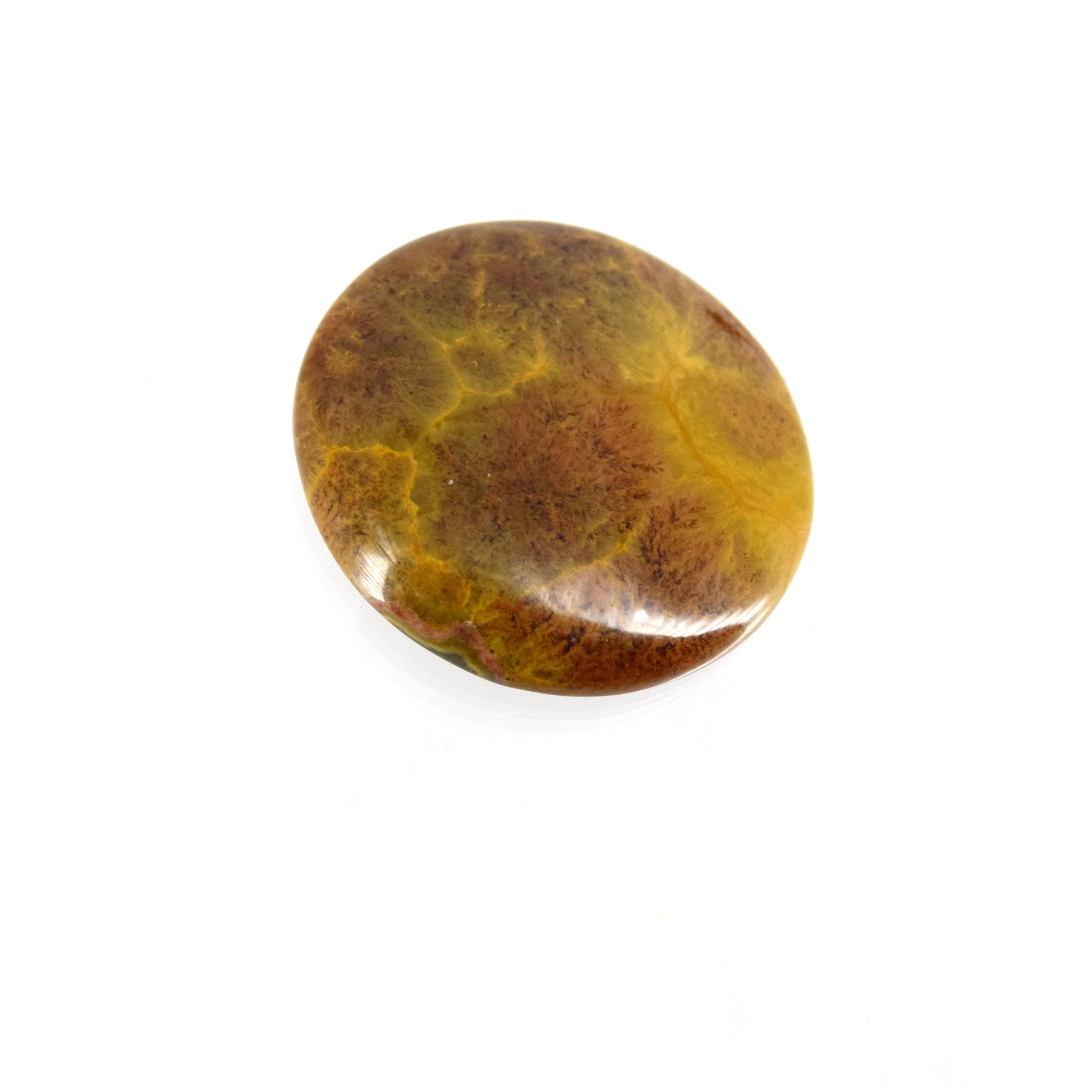 Ocean Jasper Cabochon | Round Flat Back Cabochon | 30mm x 30mm - 5mm Dome Height | OOAK Natural Gemstone Cabochon
