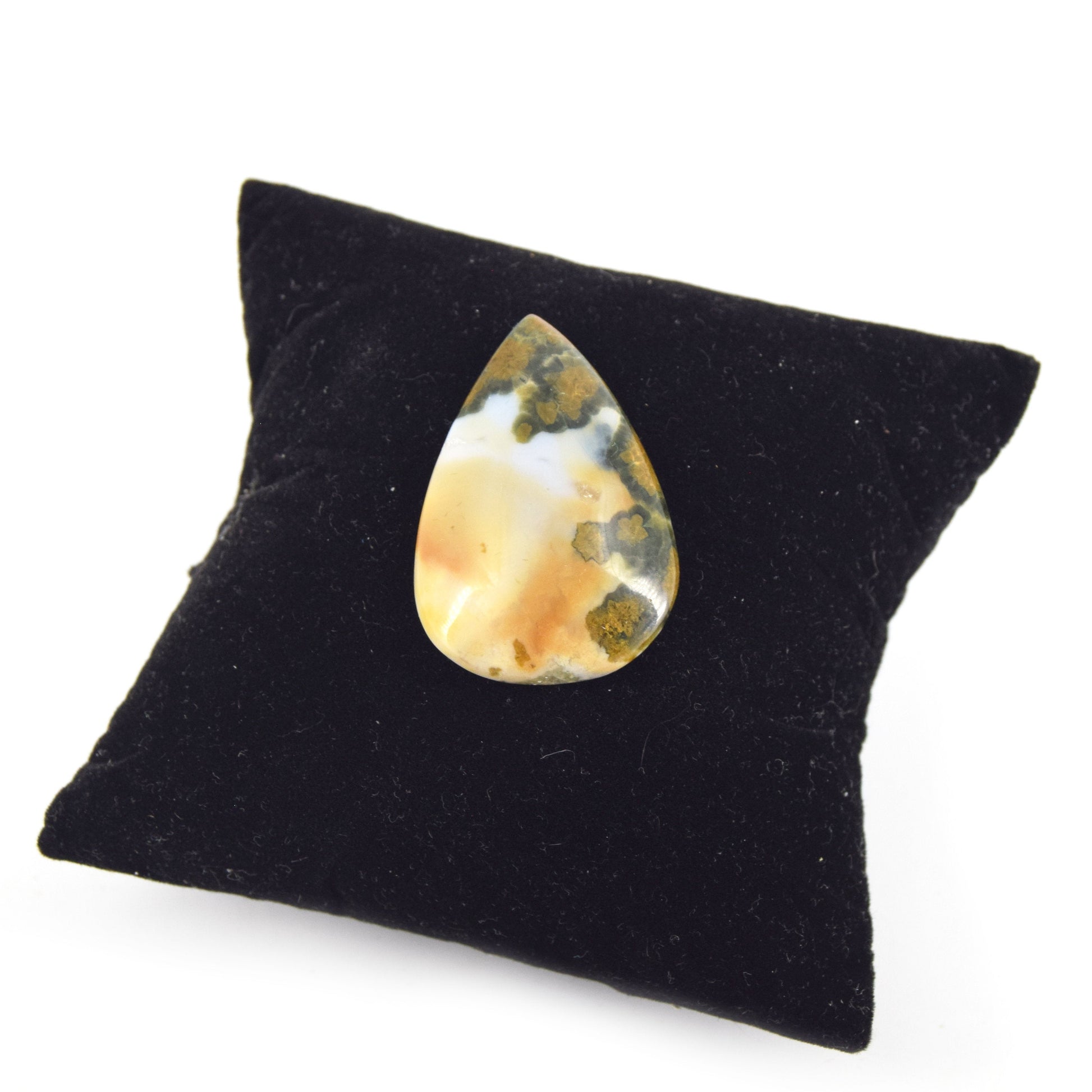 Ocean Jasper Cabochon | Pear Shaped Flat Back Cabochon | 25mm x 38mm - 6mm Dome Height | OOAK Natural Gemstone Cabochon