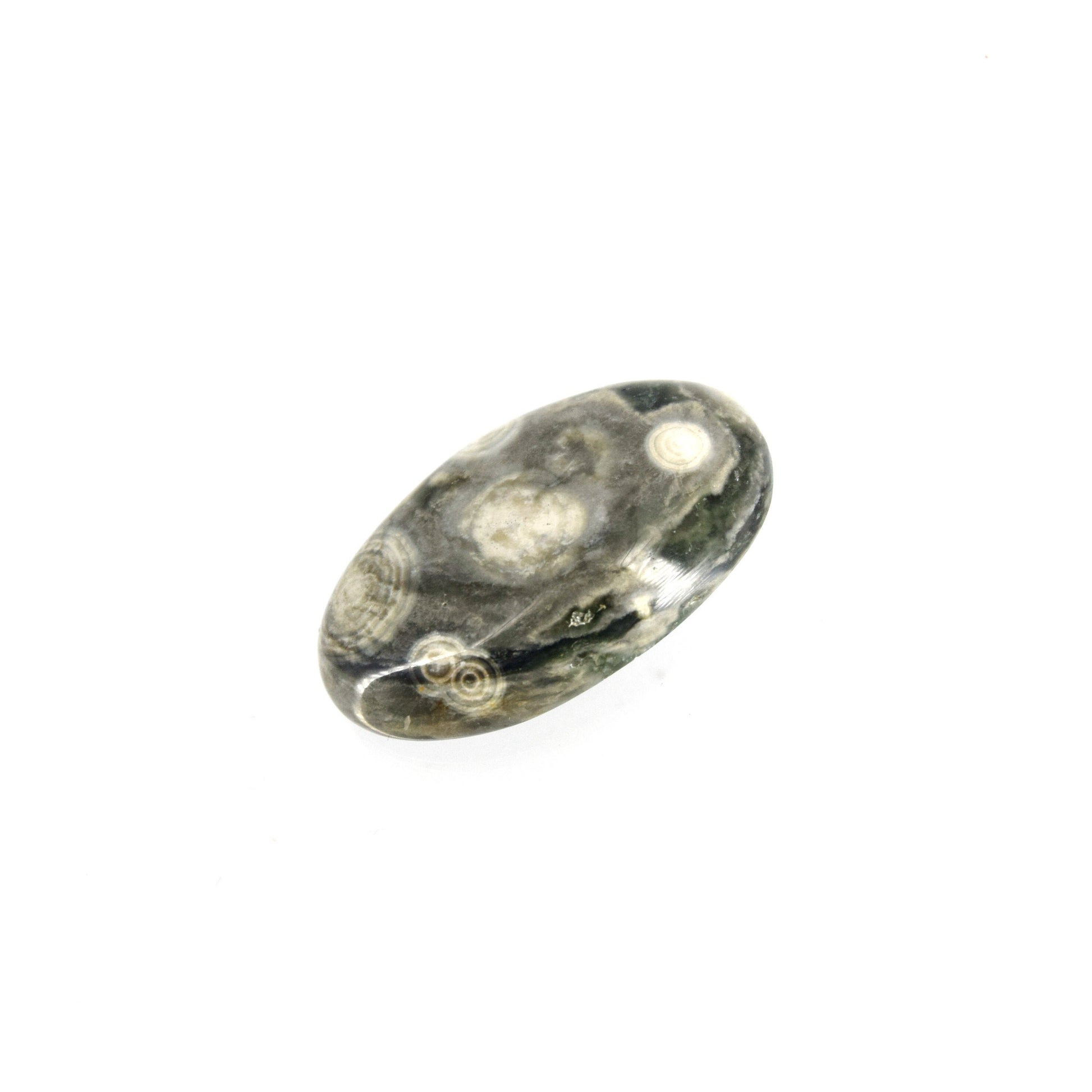 Ocean Jasper Cabochon | Round Flat Back Cabochon | 20mm x 33mm - 7mm Dome Height | OOAK Natural Gemstone Cabochon