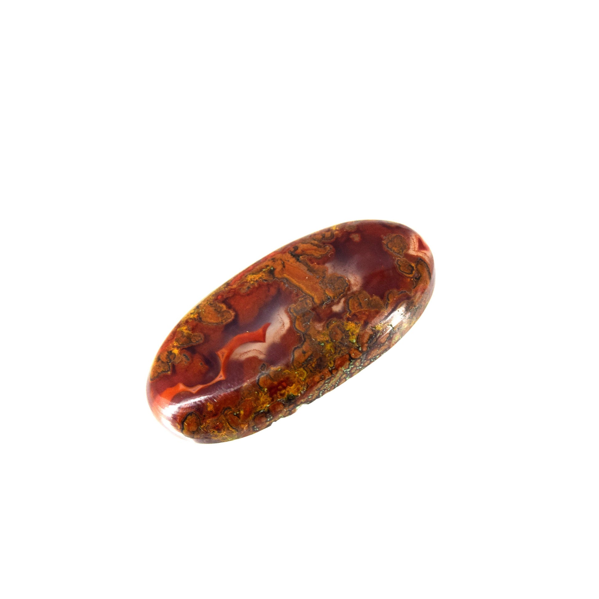 Moroccan Seam Cabochon | Round Flat Back Cabochon | 24mm x 37mm - 6mm Dome Height | OOAK Natural Gemstone Cabochon