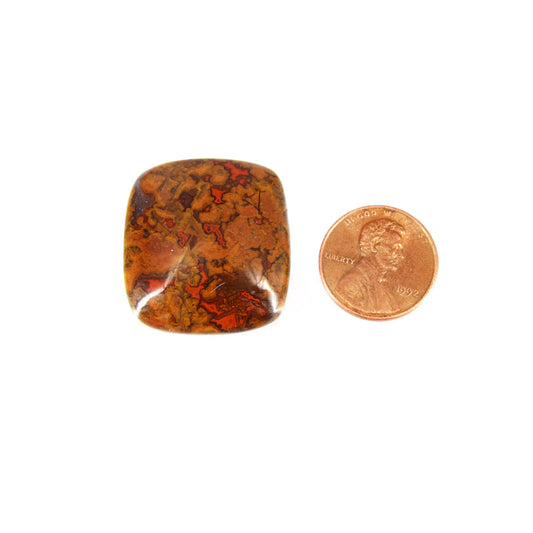 Moroccan Seam Cabochon | Rectangle Flat Back Cabochon | 27mm x 29mm - 6mm Dome Height | OOAK Natural Gemstone Cabochon