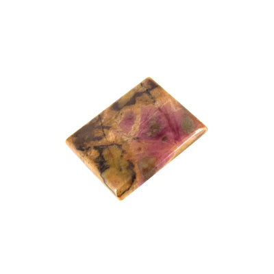 Rhodonite Cabochon | Rectangle Flat Back Cabochon | 23mm x 27mm - 4mm Dome Height | OOAK Natural Gemstone Cabochon