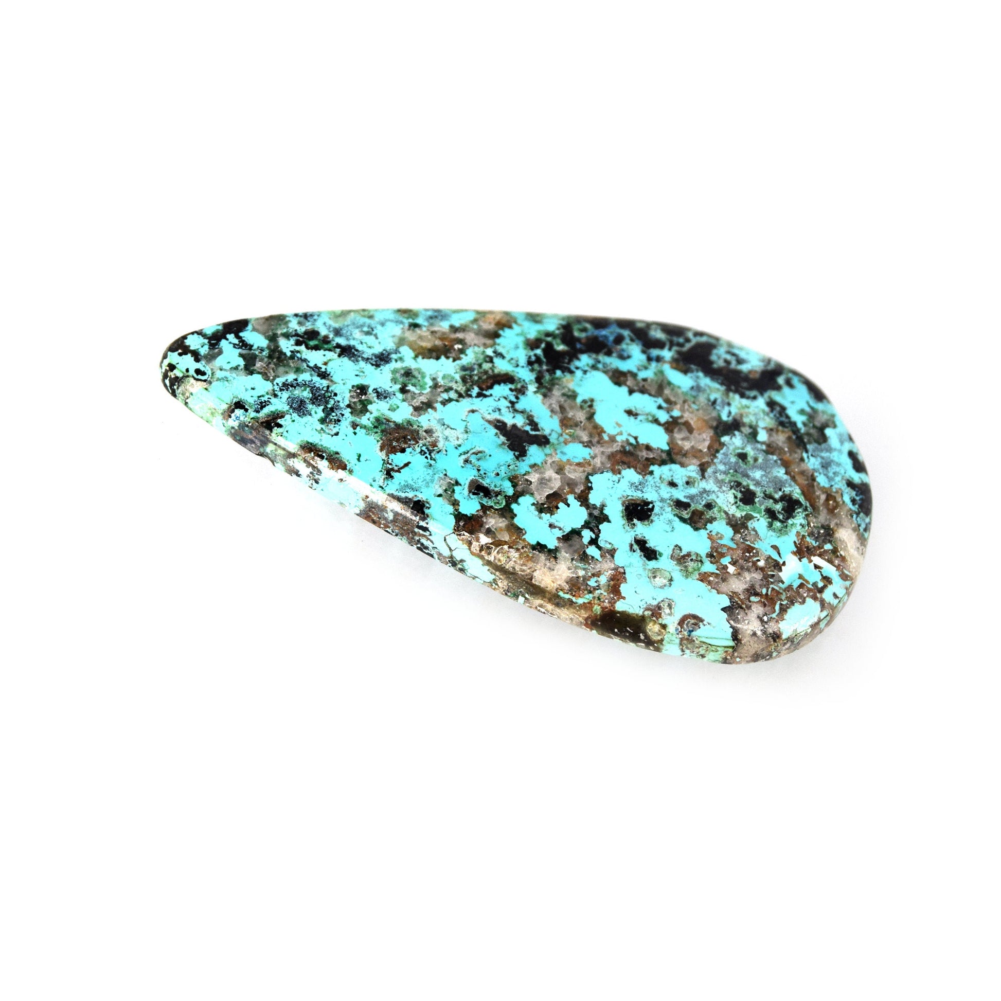 Azurite Cabochon | Pear Shaped Flat Back Cabochon | 29mm x 53mm - 5mm Dome Height | OOAK Natural Gemstone Cabochon | Loose Gemstone
