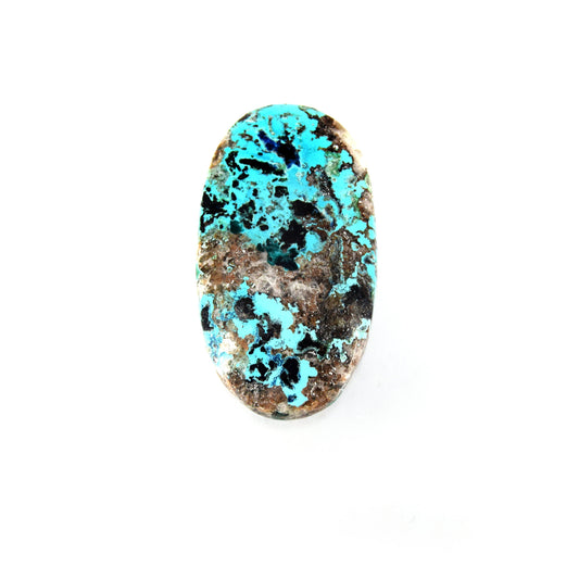 Azurite Cabochon | Round Flat Back Cabochon | 24mm x 44mm - 6mm Dome Height | OOAK Natural Gemstone Cabochon | Loose Gemstone