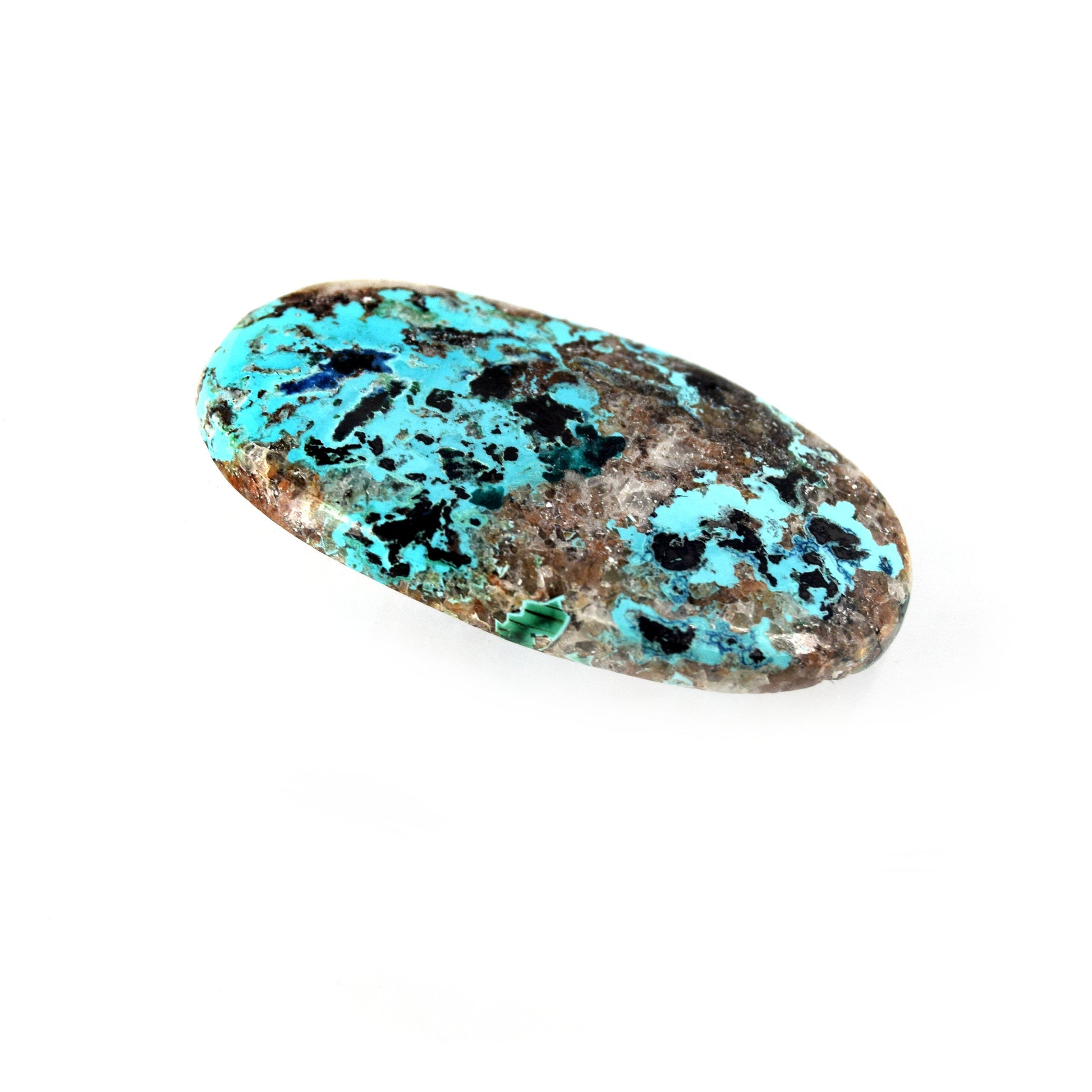Azurite Cabochon | Round Flat Back Cabochon | 24mm x 44mm - 6mm Dome Height | OOAK Natural Gemstone Cabochon | Loose Gemstone