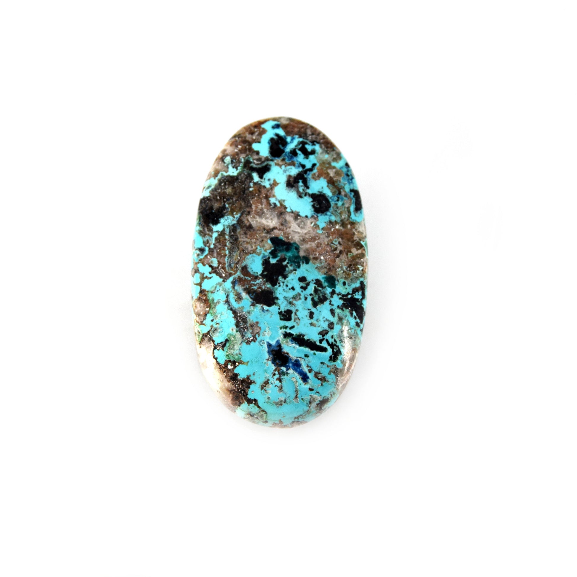 Azurite Cabochon | Round Flat Back Cabochon | 24mm x 44mm - 6mm Dome Height | OOAK Natural Gemstone Cabochon | Loose Gemstone