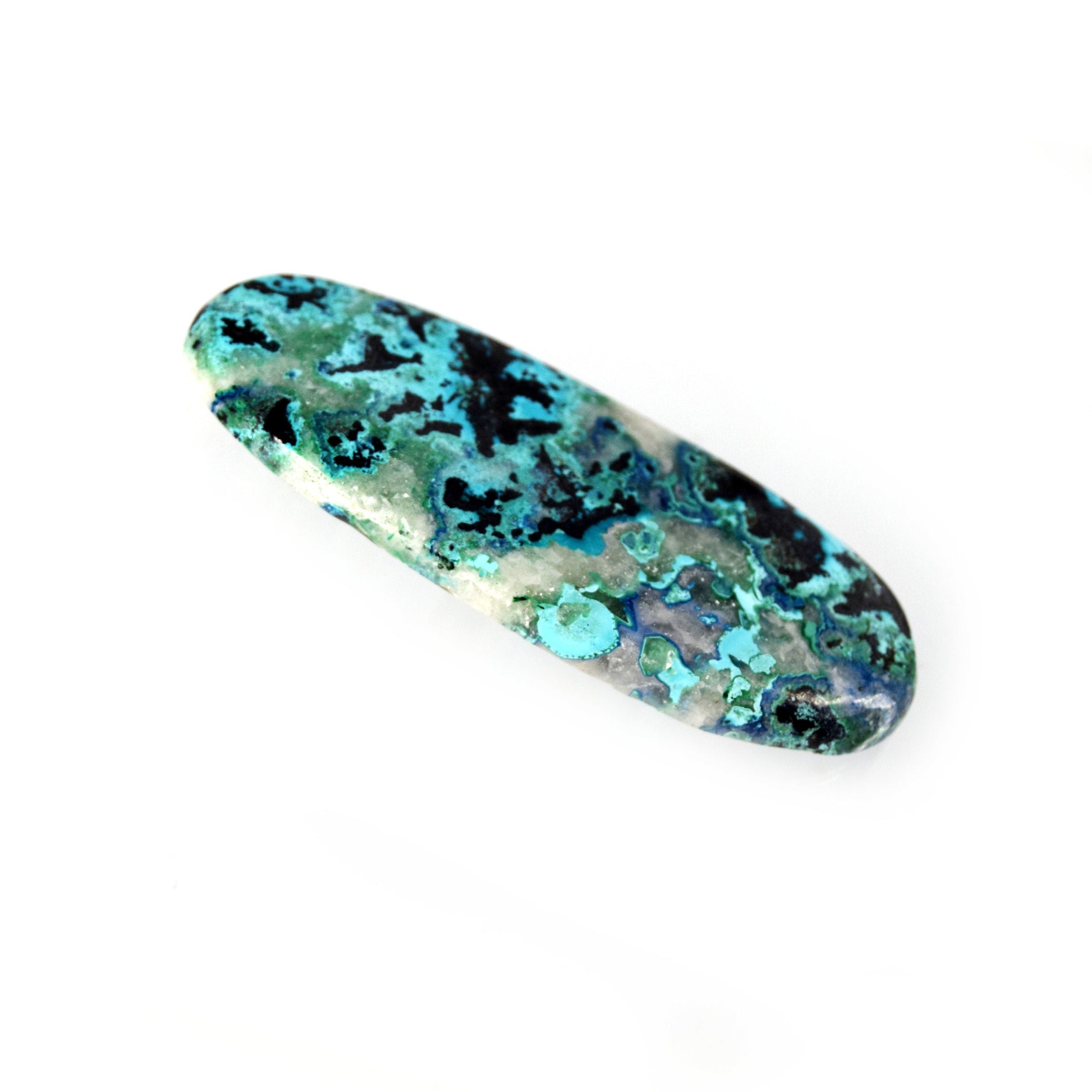 Azurite Cabochon | Round Flat Back Cabochon | 22mm x 55mm - 6mm Dome Height | OOAK Natural Gemstone Cabochon | Loose Gemstone