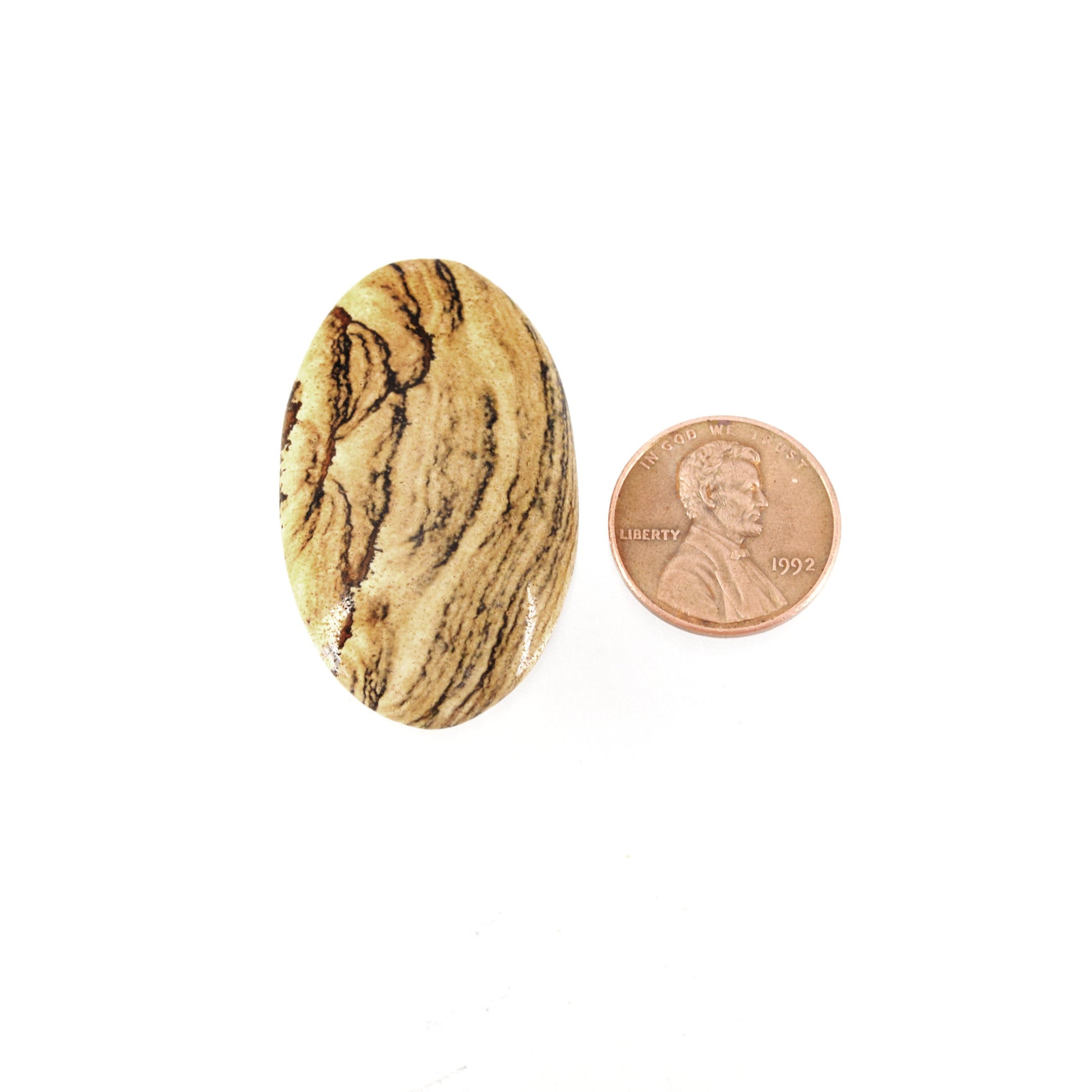 Picture Jasper Cabochon | Round Flat Back Cabochon | 25mm x 40mm - 5mm Dome Height | OOAK Natural Gemstone Cabochon | Loose Gemstone