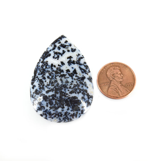 Dendritic Pyrite Cabochon | Pear Shaped Flat Back Cabochon | 30mm x 45mm - 5mm Dome Height | OOAK Natural Gemstone Cabochon | Loose Gemstone